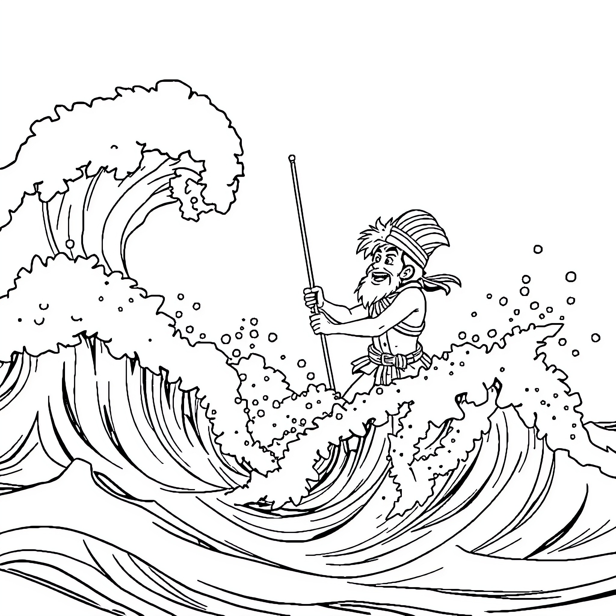 Patricio's Nautical Adventure Coloring Page (free black-and-white line drawing printable PDF for all, from beginners to advanced learners, including children, teens, adults, and seniors)