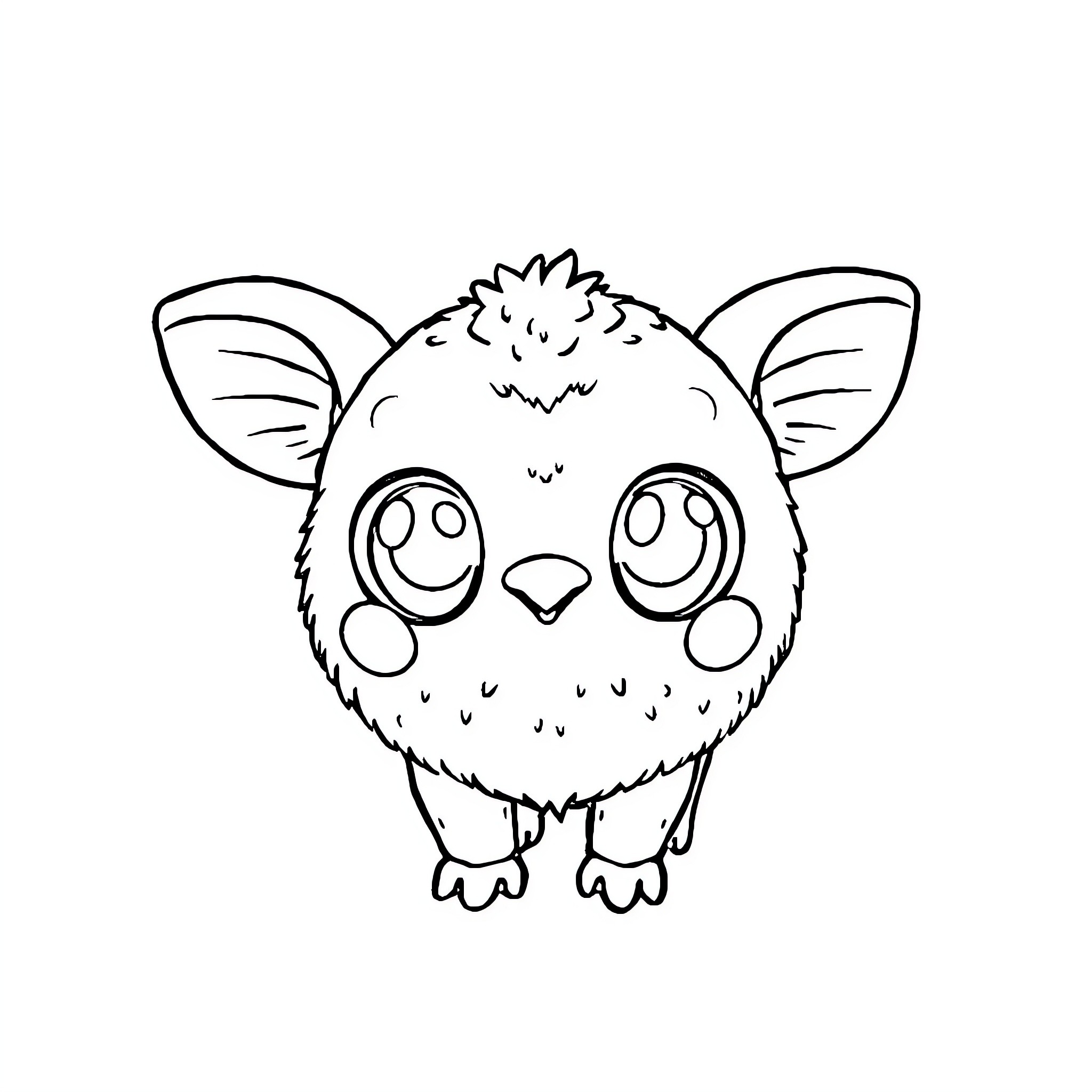 Labubu the adorable and playful creature Coloring Page (free black-and-white line drawing printable PDF for all, from beginners to advanced learners, including children, teens, adults, and seniors)