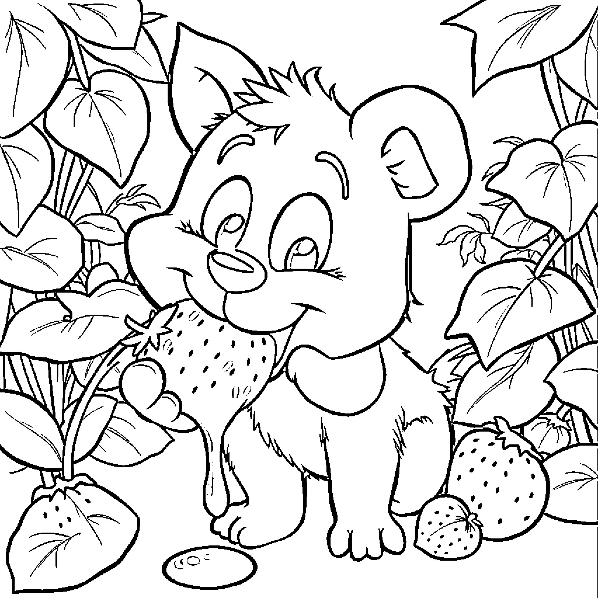 Bluey's Jungle Adventure Coloring Page (free black-and-white line drawing printable PDF for all, from beginners to advanced learners, including children, teens, adults, and seniors)