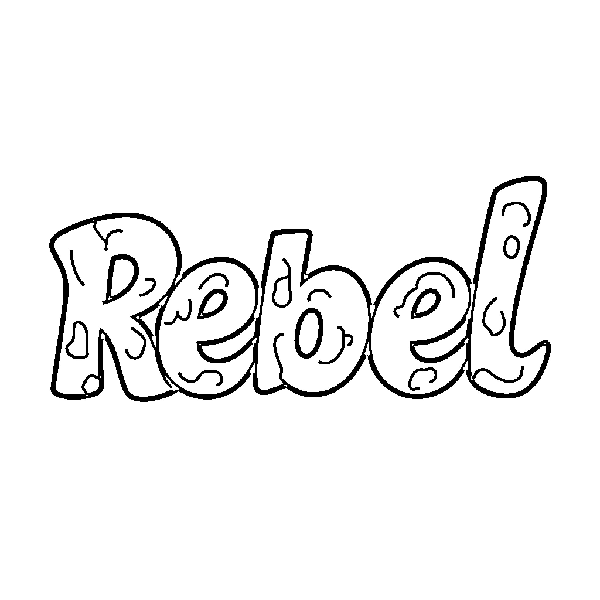 Rebel expressing rebellious spirit through art Coloring Page (free black-and-white line drawing printable PDF for all, from beginners to advanced learners, including children, teens, adults, and seniors)