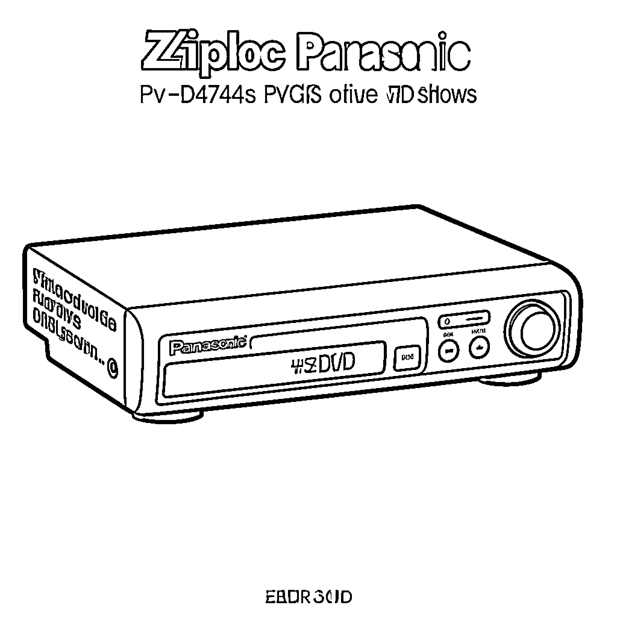 DVD Player showing technical labels and brand names Coloring Page (free black-and-white line drawing printable PDF for all, from beginners to advanced learners, including children, teens, adults, and seniors)