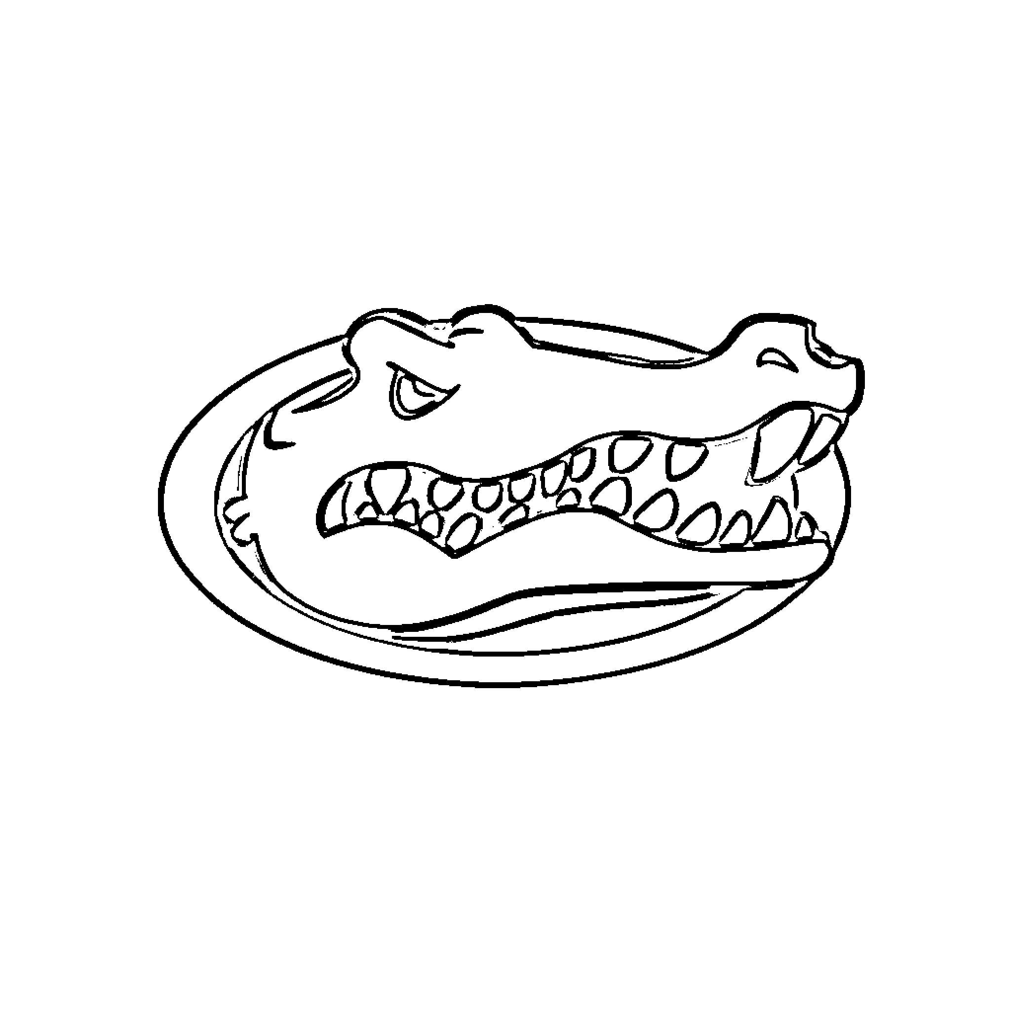 Gator baring its teeth Coloring Page (free black-and-white line drawing printable PDF for all, from beginners to advanced learners, including children, teens, adults, and seniors)