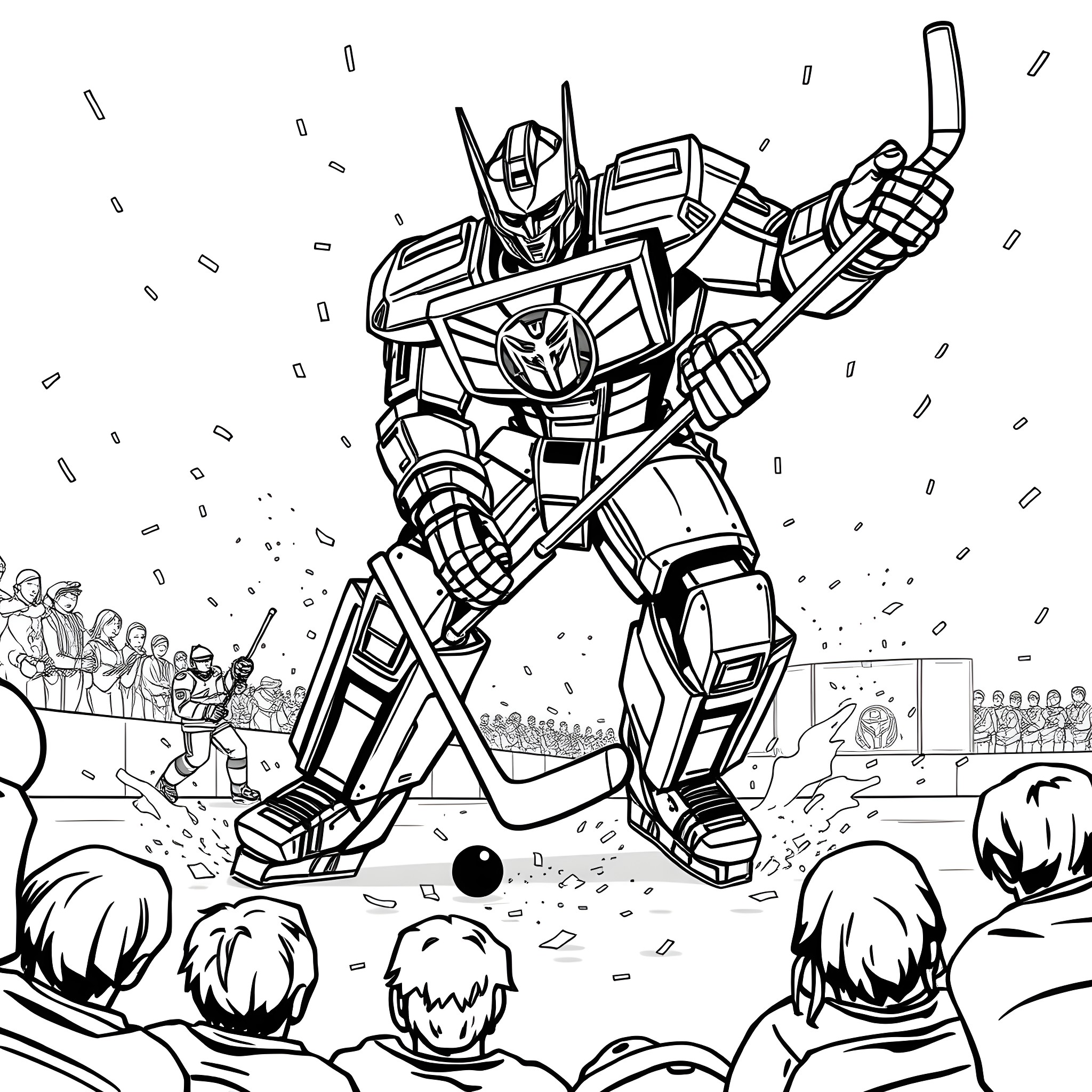 Megatron's Transformative Spectacle Coloring Page (free black-and-white line drawing printable PDF for all, from beginners to advanced learners, including children, teens, adults, and seniors)