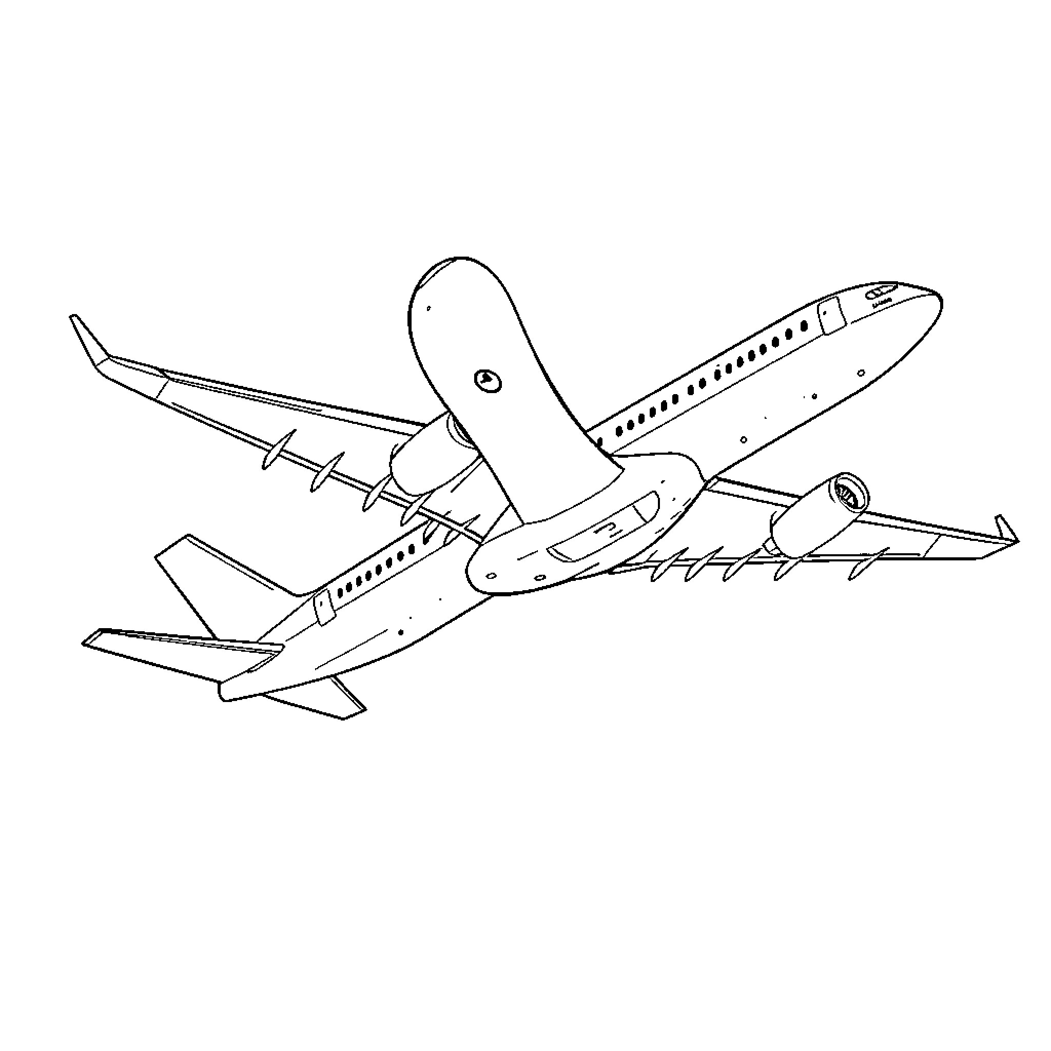 Aeroplane taking off from runway Coloring Page (free black-and-white line drawing printable PDF for all, from beginners to advanced learners, including children, teens, adults, and seniors)