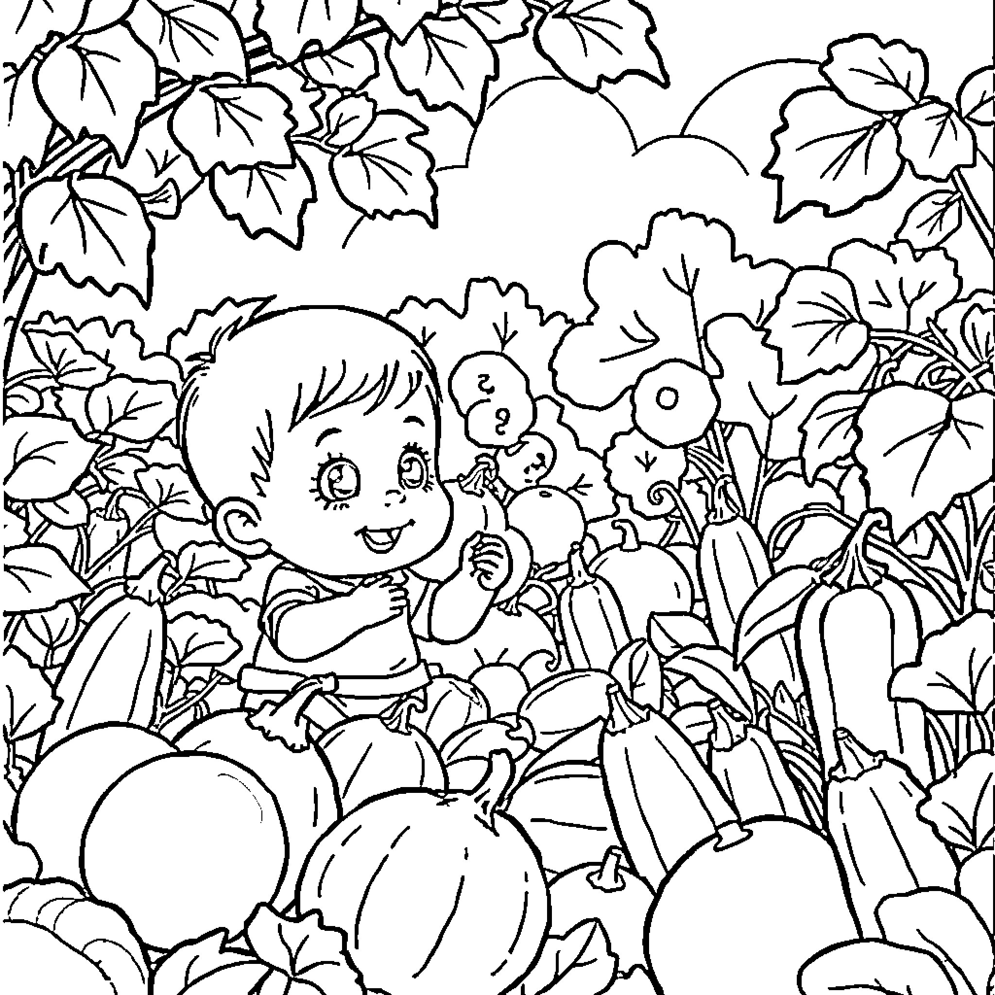 Oliver playing in the autumn leaves Coloring Page (free black-and-white line drawing printable PDF for all, from beginners to advanced learners, including children, teens, adults, and seniors)