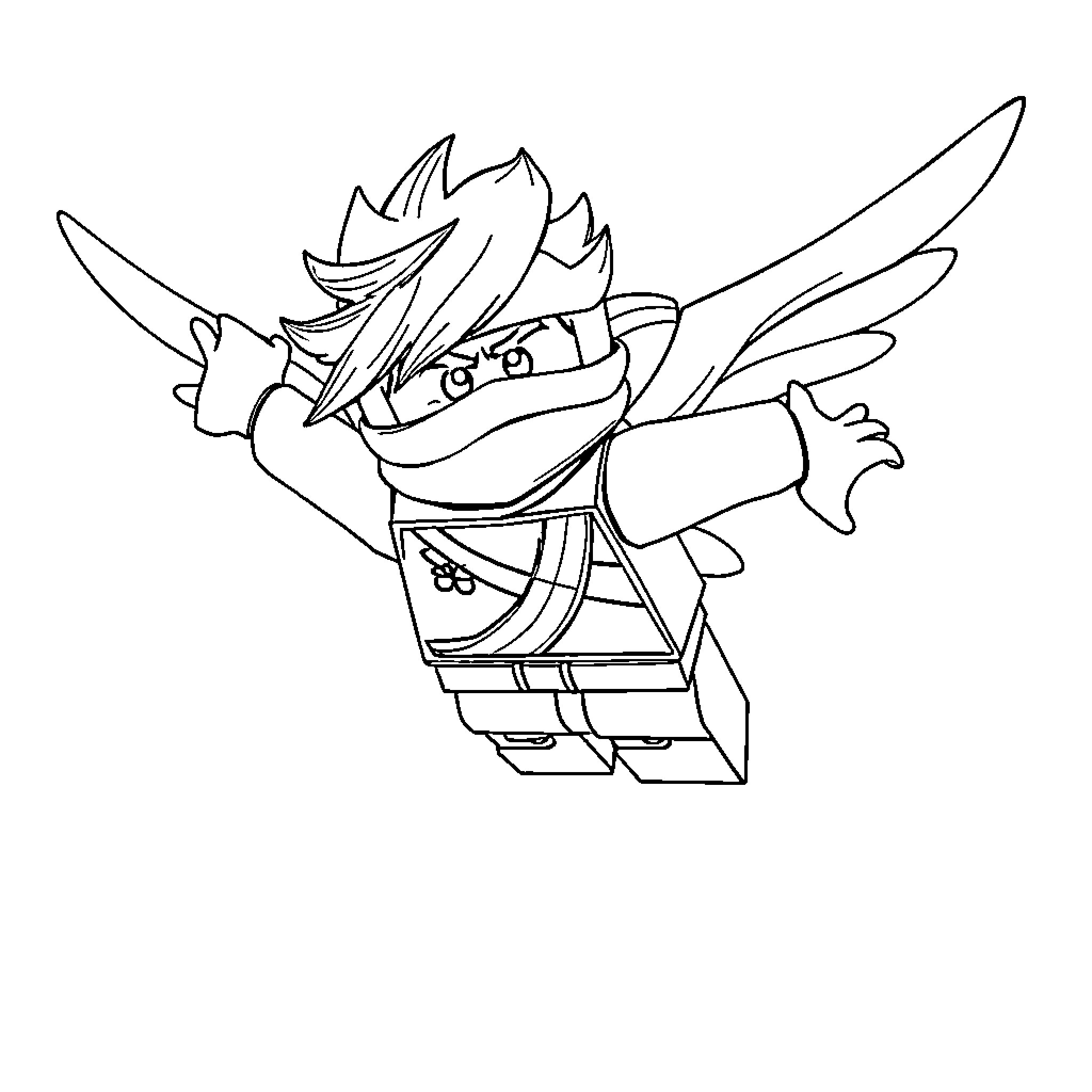 Riyu's Heroic Adventure Coloring Page (free black-and-white line drawing printable PDF for all, from beginners to advanced learners, including children, teens, adults, and seniors)