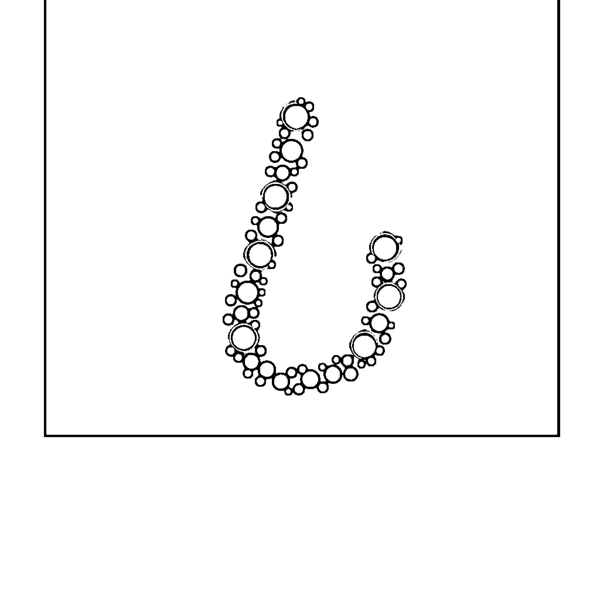 Letter U made of abstract shapes Coloring Page (free black-and-white line drawing printable PDF for all, from beginners to advanced learners, including children, teens, adults, and seniors)