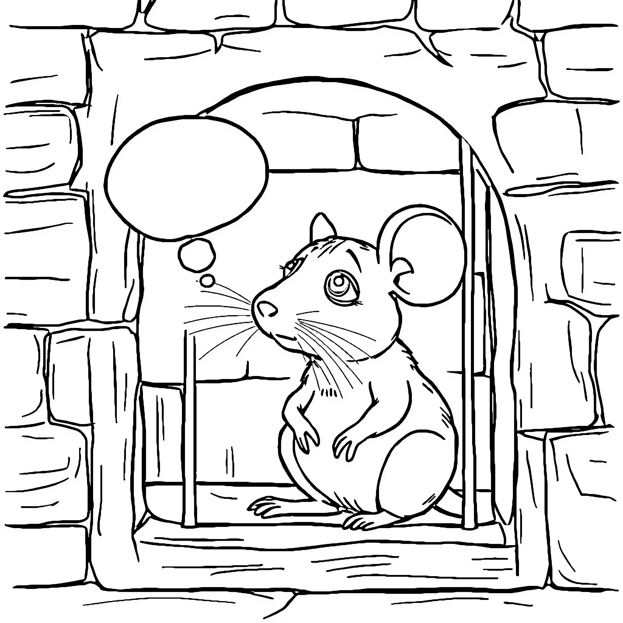 Ratatouille: Rodent's Playful Antics in a Cozy Corner Coloring Page (free black-and-white line drawing printable PDF for all, from beginners to advanced learners, including children, teens, adults, and seniors)