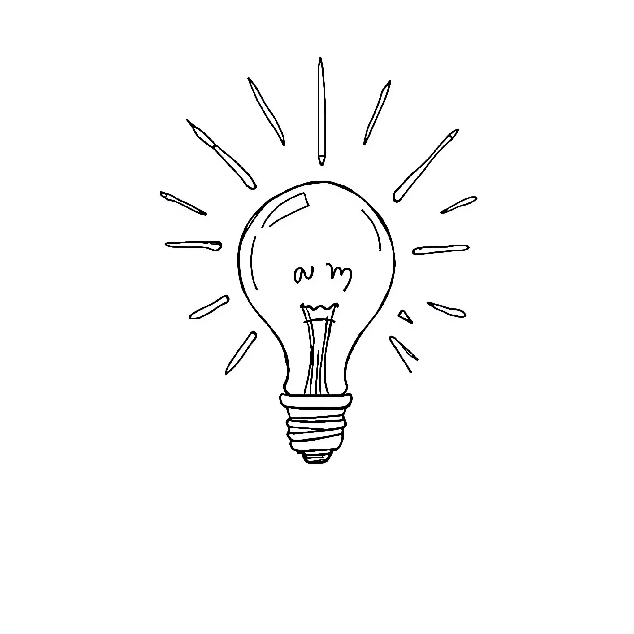 Idea shines brightly in lightbulb illustration Coloring Page (free black-and-white line drawing printable PDF for all, from beginners to advanced learners, including children, teens, adults, and seniors)