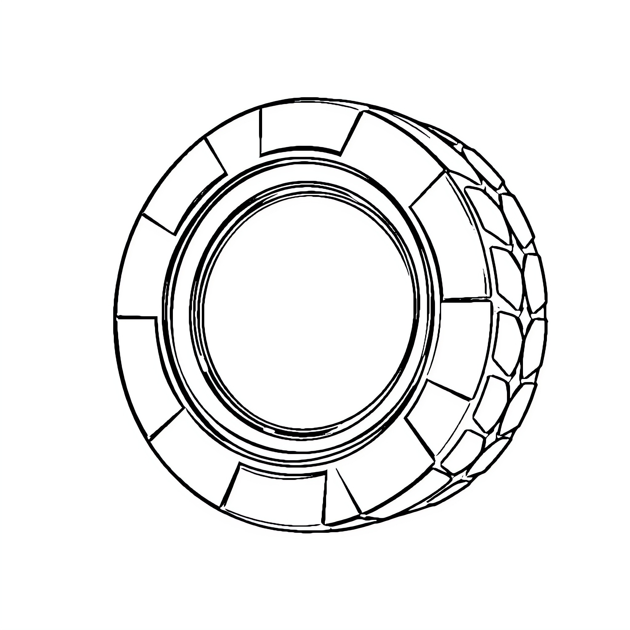Poker Chip with Geometric Pattern Coloring Page (free black-and-white line drawing printable PDF for all, from beginners to advanced learners, including children, teens, adults, and seniors)
