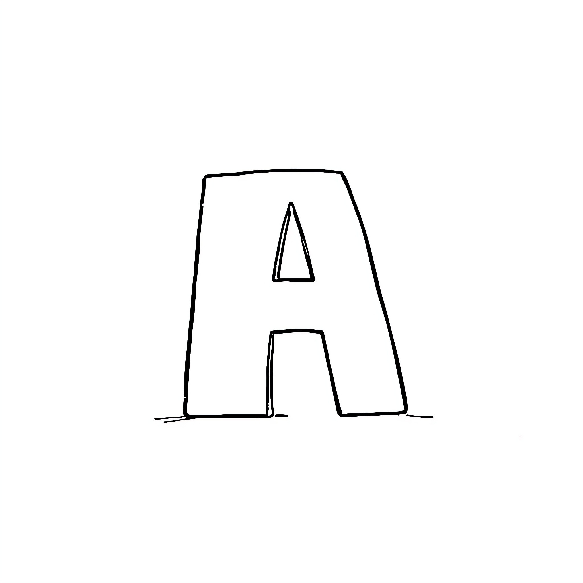 A Simple Hand-Drawn Letter Coloring Page (free black-and-white line drawing printable PDF for all, from beginners to advanced learners, including children, teens, adults, and seniors)