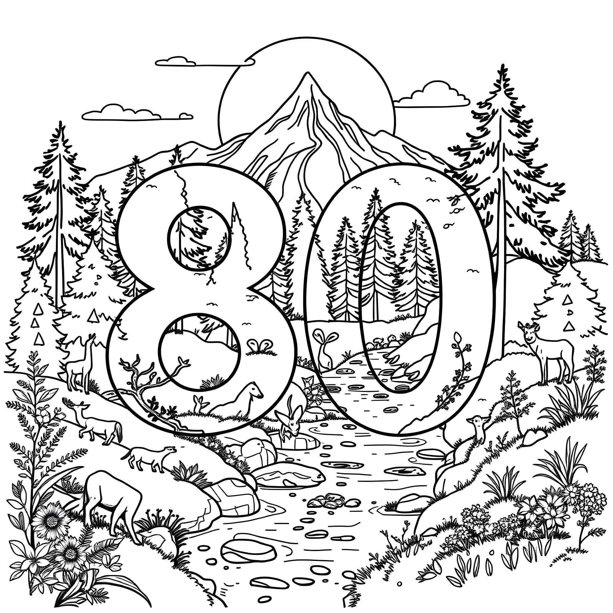 Number 80 Coloring Page Coloring Pages