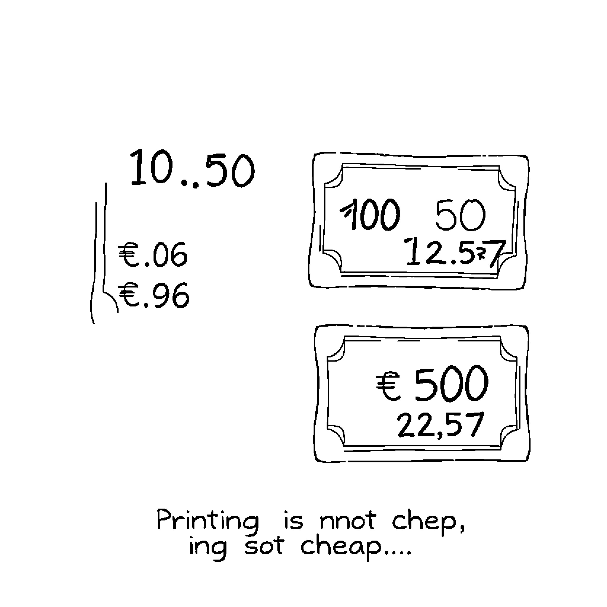 Money Matters: The Cost of Printing Coloring Page (free black-and-white line drawing printable PDF for all, from beginners to advanced learners, including children, teens, adults, and seniors)