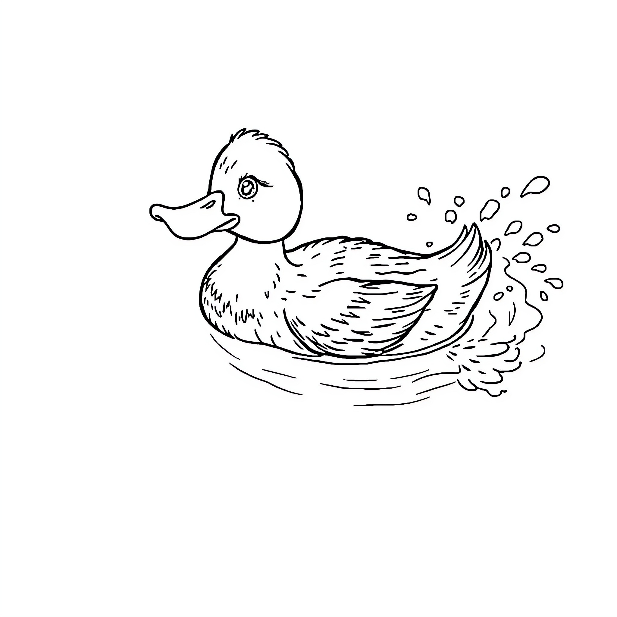 Psyduck splashing in the water Coloring Page (free black-and-white line drawing printable PDF for all, from beginners to advanced learners, including children, teens, adults, and seniors)