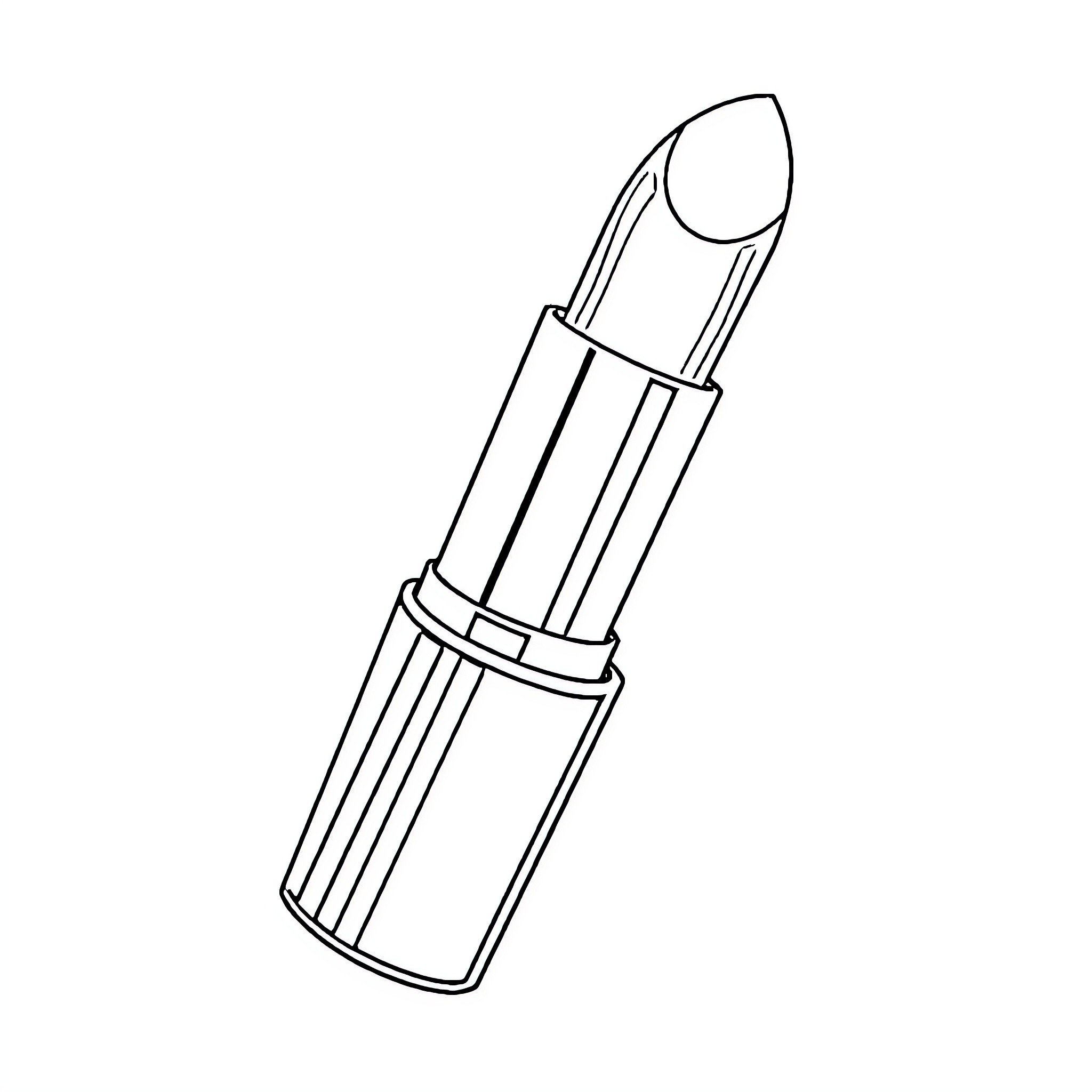 Lipstick simple line drawing Coloring Page (free black-and-white line drawing printable PDF for all, from beginners to advanced learners, including children, teens, adults, and seniors)