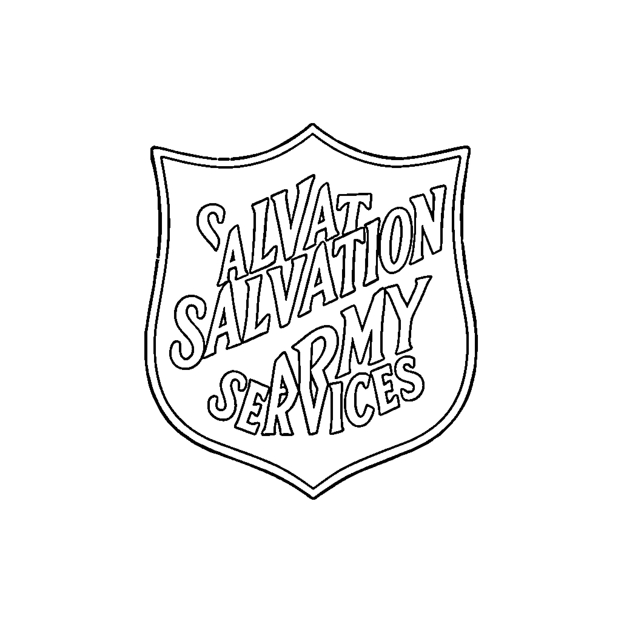 Salvation Army Services logo Coloring Page (free black-and-white line drawing printable PDF for all, from beginners to advanced learners, including children, teens, adults, and seniors)