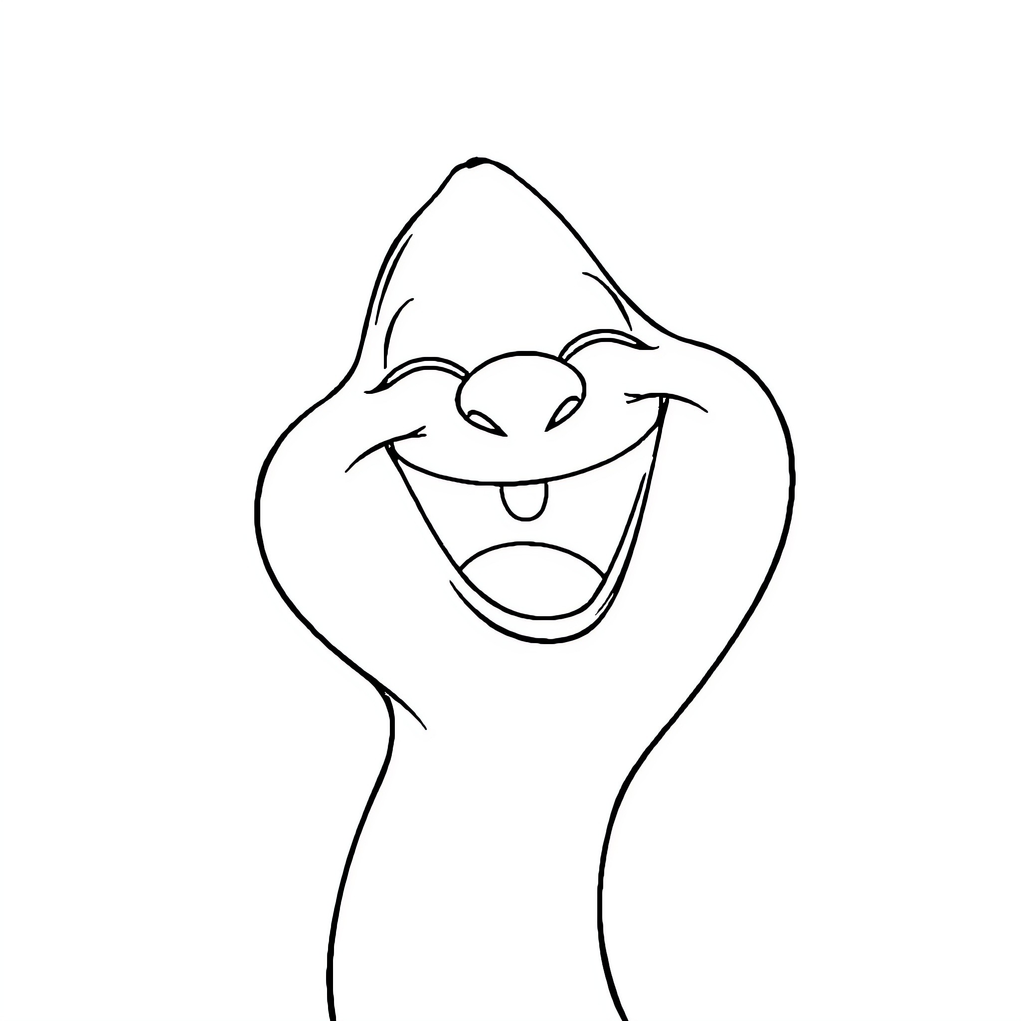 Baboca - Smiling character with playful expression Coloring Page (free black-and-white line drawing printable PDF for all, from beginners to advanced learners, including children, teens, adults, and seniors)