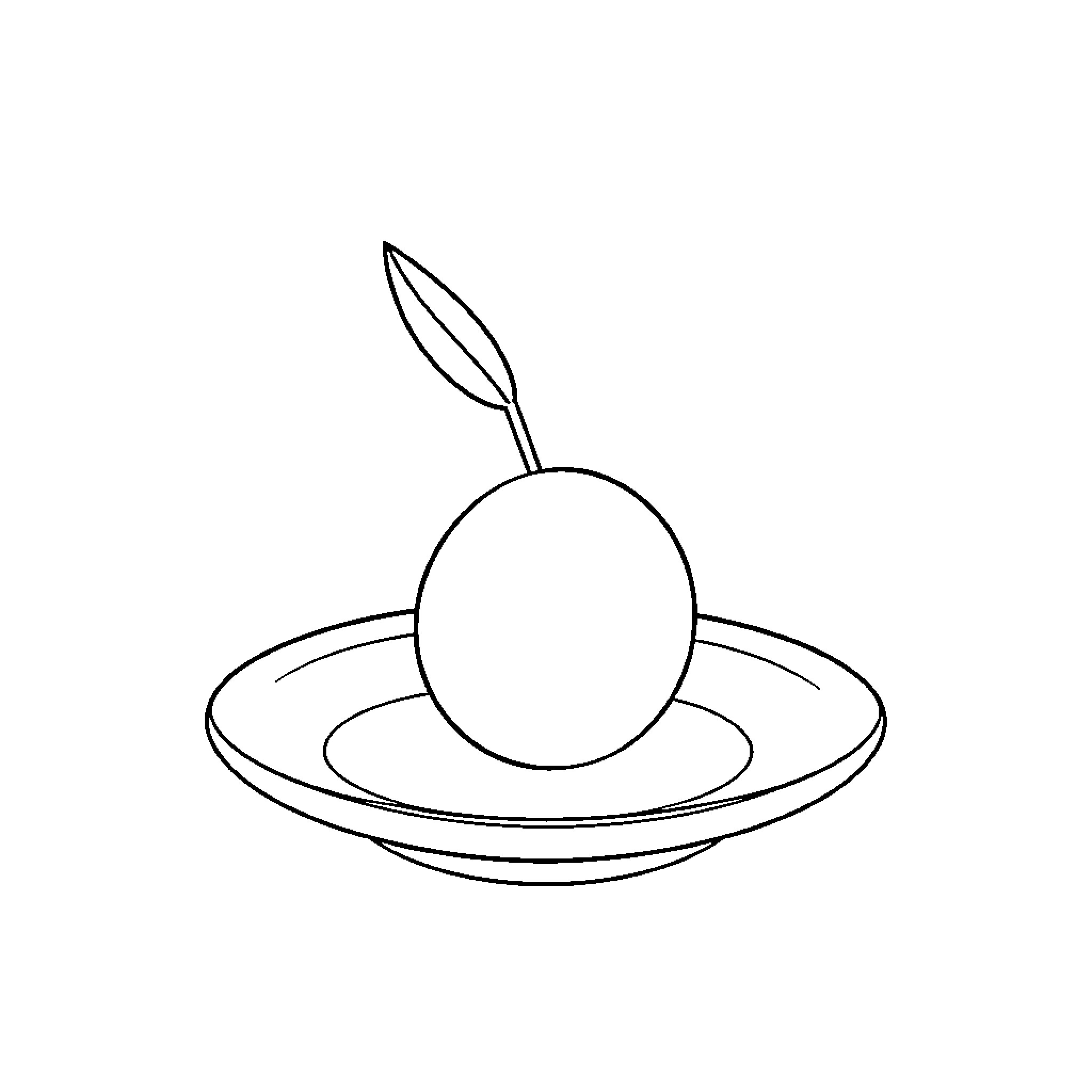 Olive's Egg on a Plate Coloring Page (free black-and-white line drawing printable PDF for all, from beginners to advanced learners, including children, teens, adults, and seniors)
