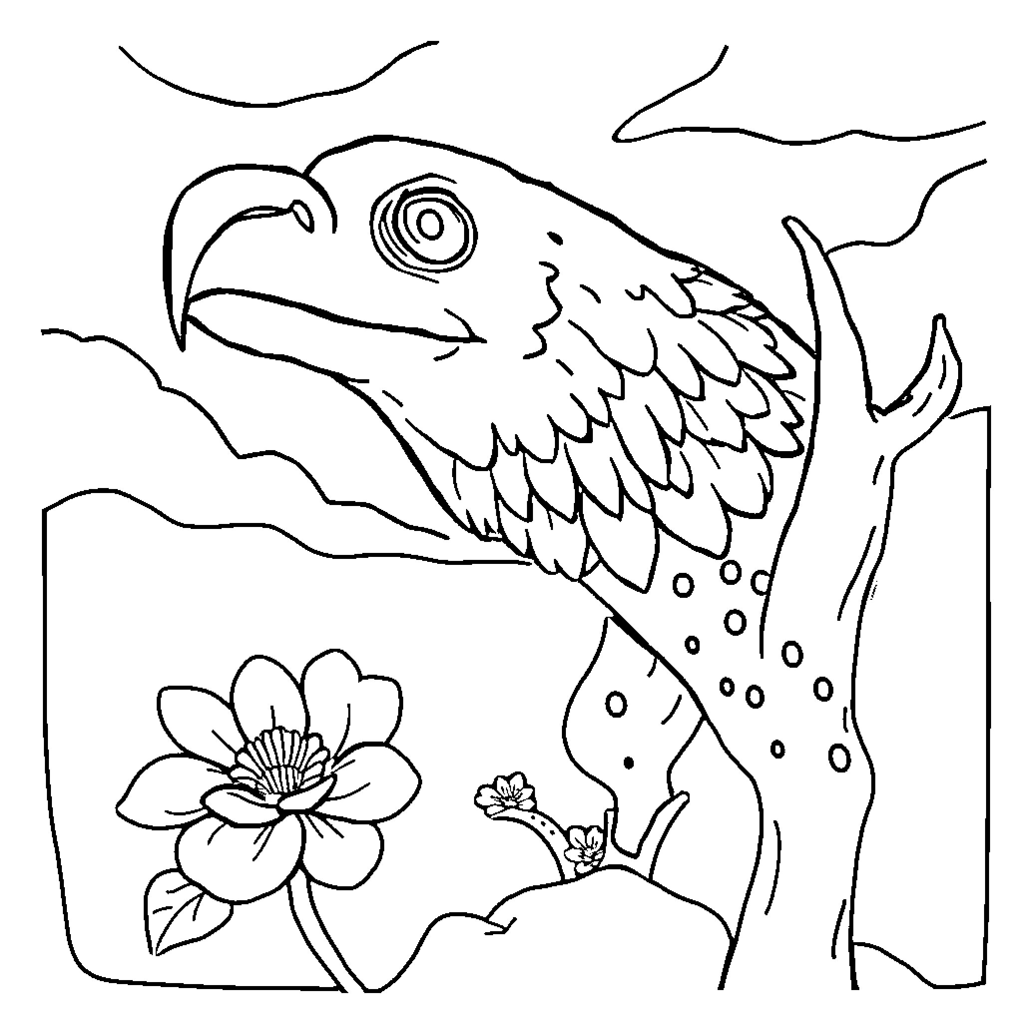 Pintor's Aquatic Floral Exploration Coloring Page (free black-and-white line drawing printable PDF for all, from beginners to advanced learners, including children, teens, adults, and seniors)