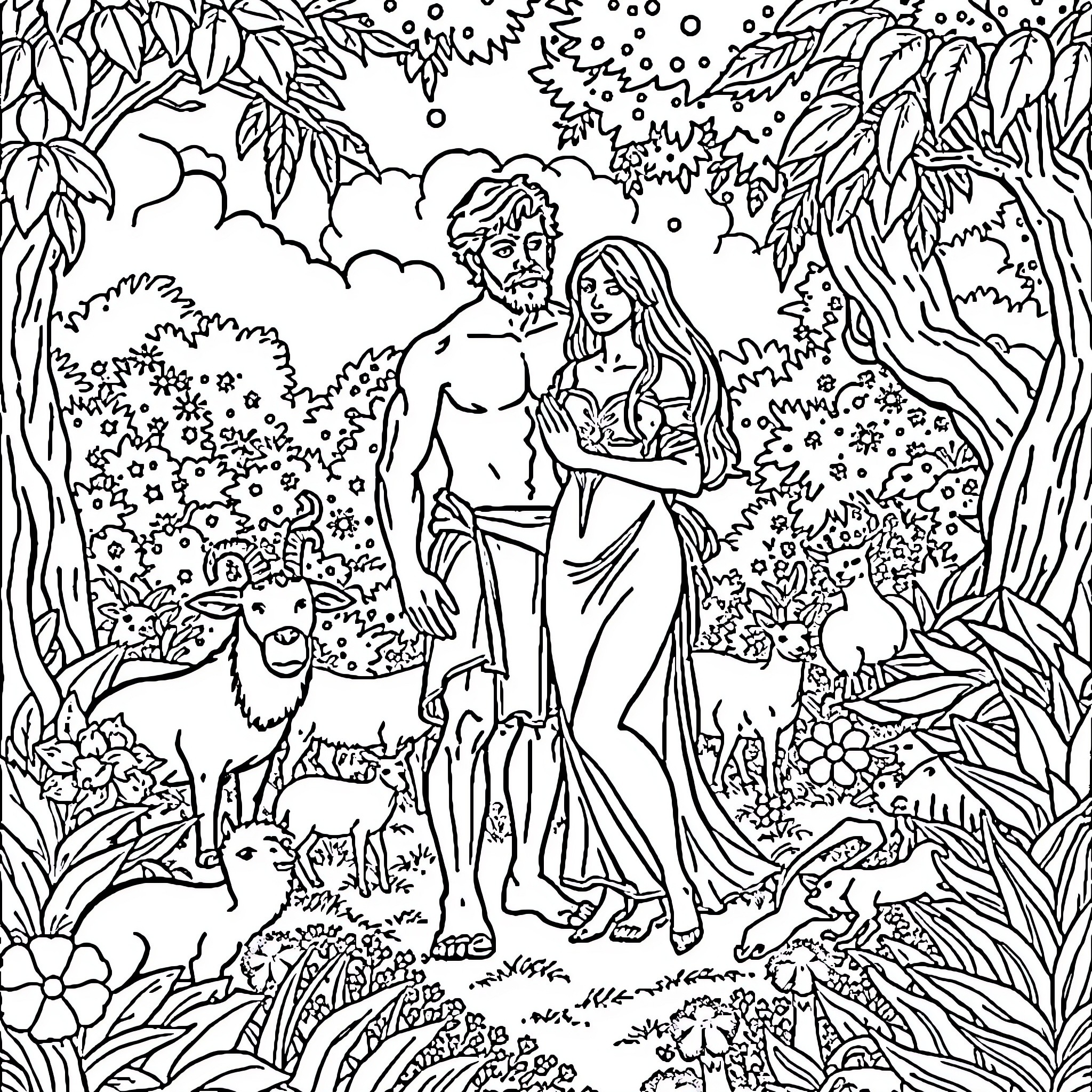 and the rib which the Lord God had taken from the man he made into a woman  and brought her to the man. Then the man said, “, image size:2048x2048