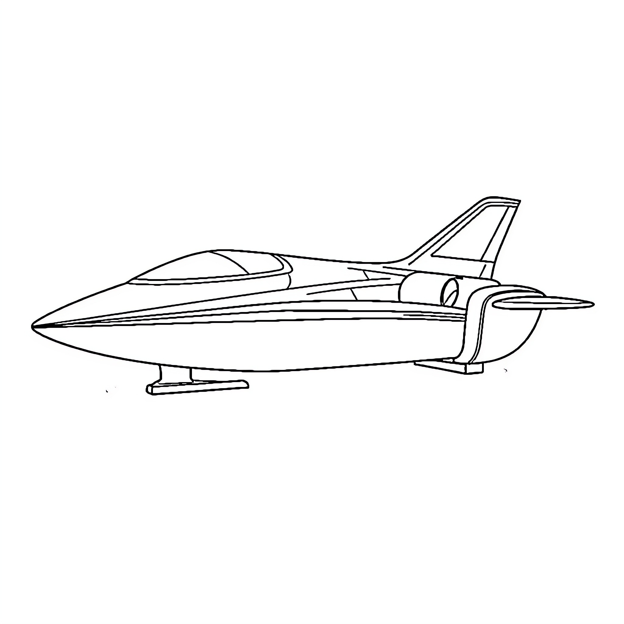 Canapé featuring sleek aircraft design Coloring Page (free black-and-white line drawing printable PDF for all, from beginners to advanced learners, including children, teens, adults, and seniors)