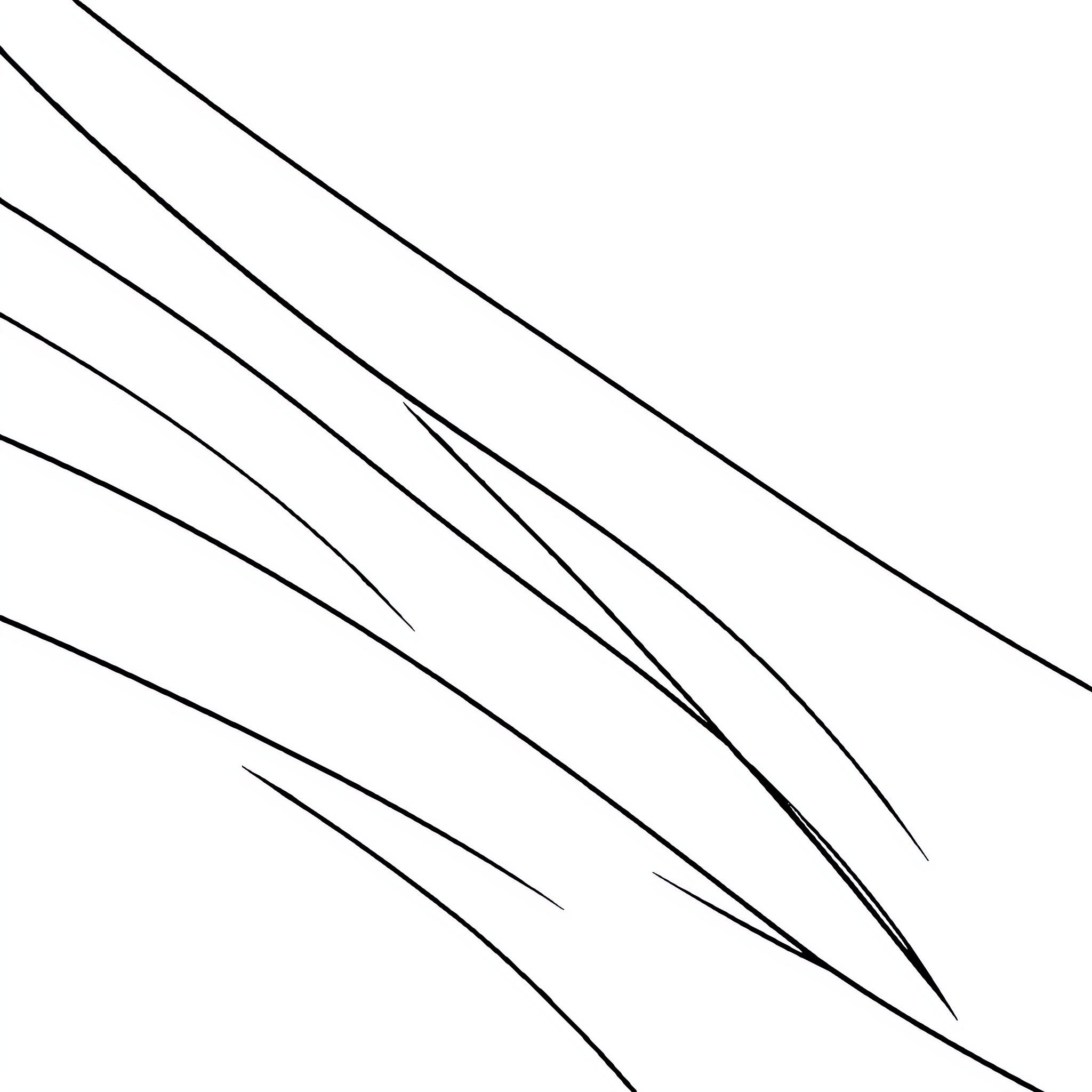 Angel of abstract lines and curves Coloring Page (free black-and-white line drawing printable PDF for all, from beginners to advanced learners, including children, teens, adults, and seniors)