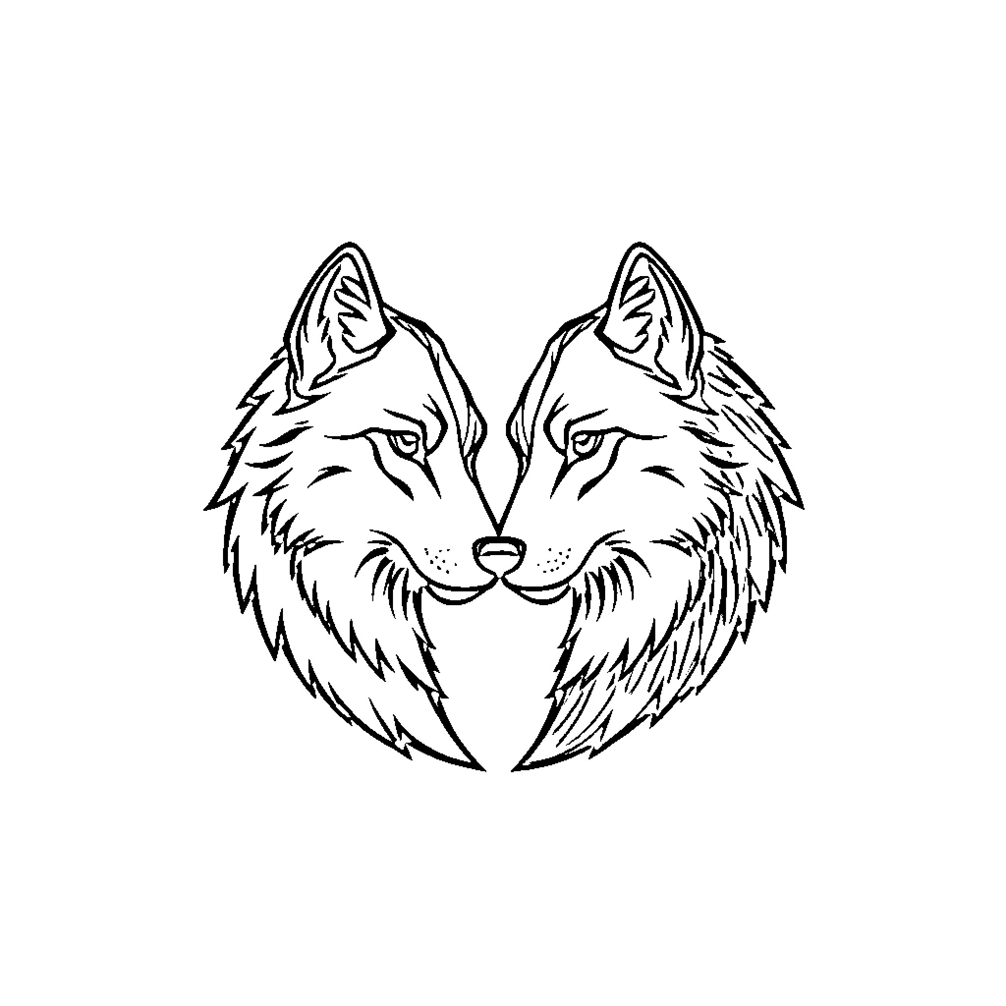 Wolf with piercing eyes Coloring Page (free black-and-white line drawing printable PDF for all, from beginners to advanced learners, including children, teens, adults, and seniors)