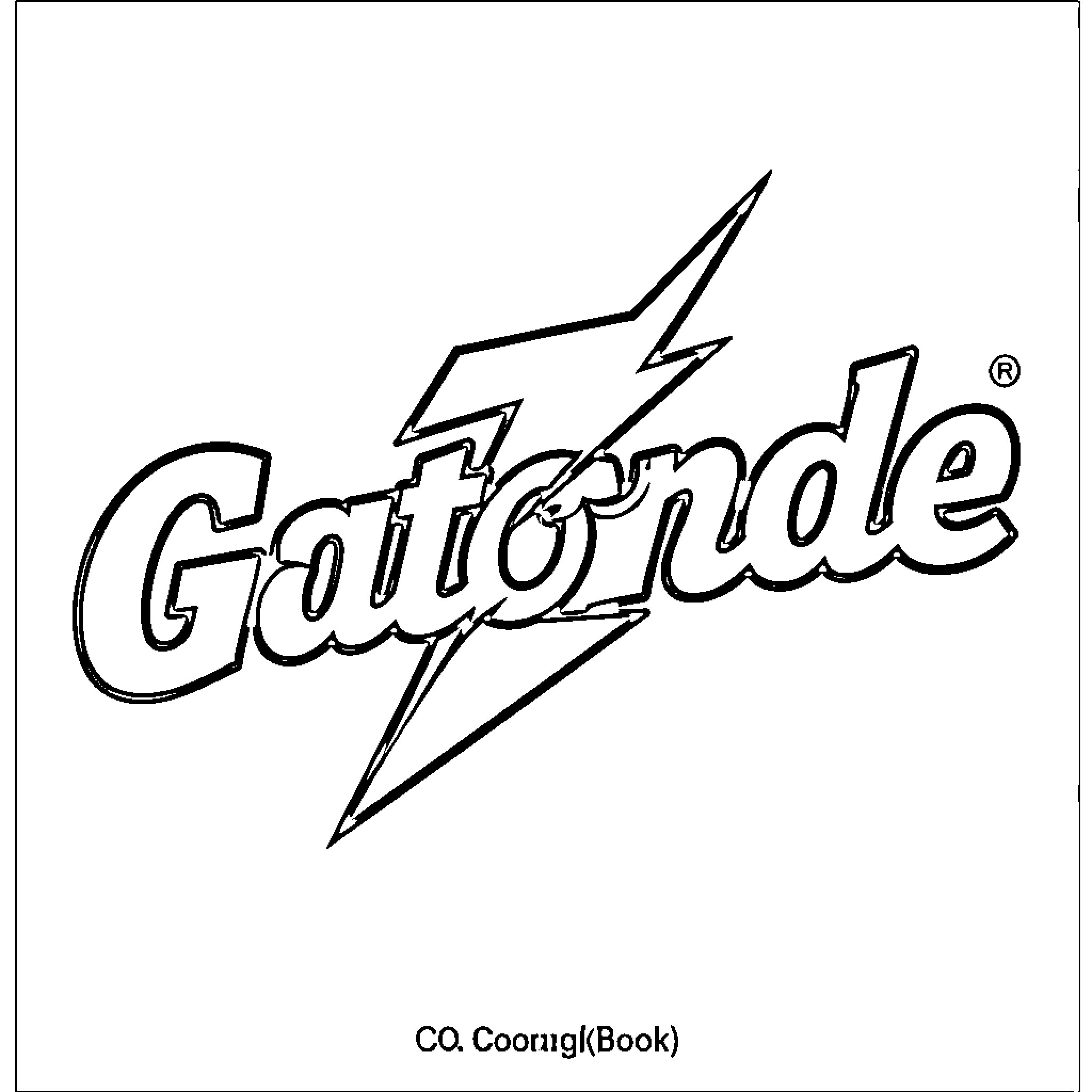 Gatorade logo displayed in a bold stylized font Coloring Page (free black-and-white line drawing printable PDF for all, from beginners to advanced learners, including children, teens, adults, and seniors)