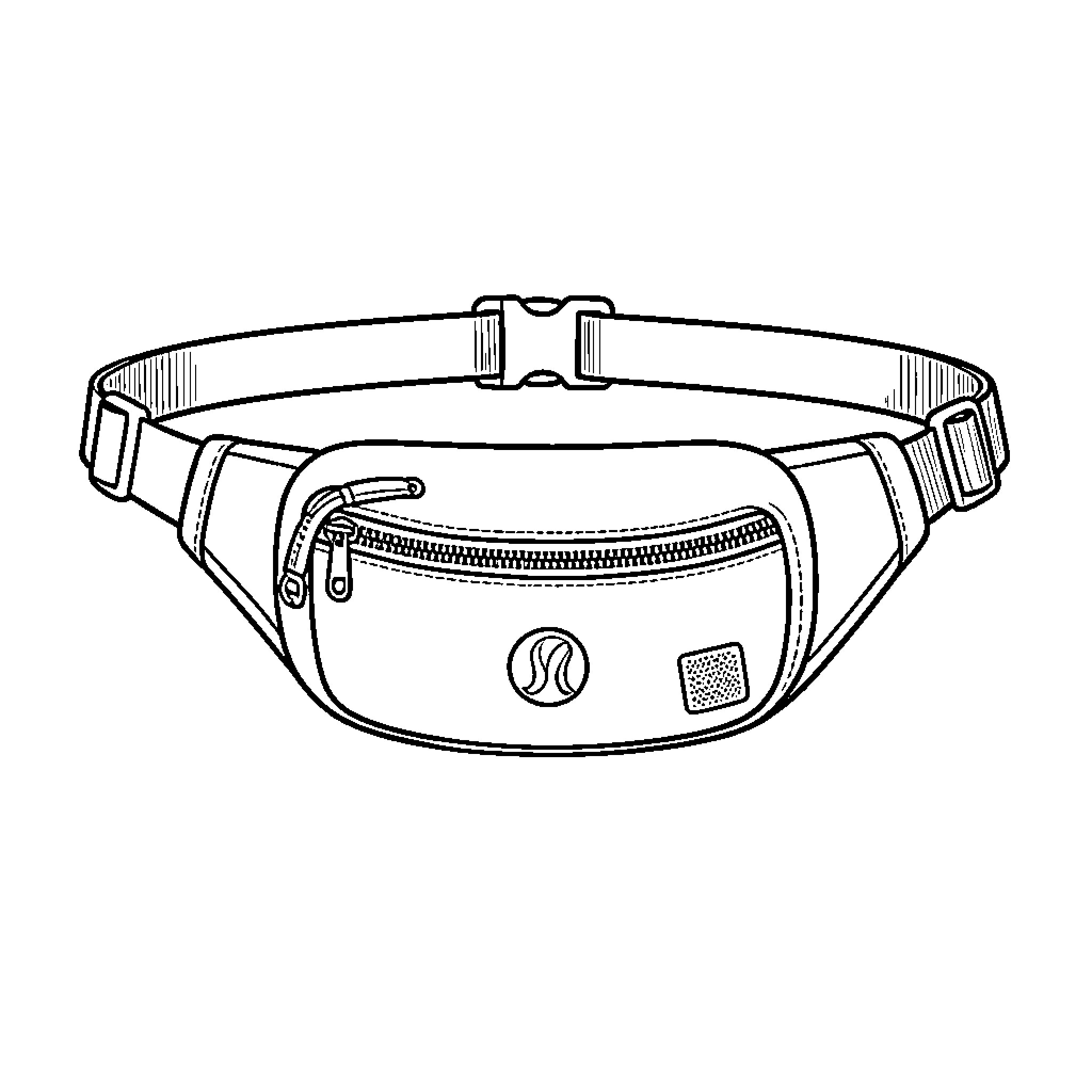 Fanny pack with a zipper and adjustable strap Coloring Page (free black-and-white line drawing printable PDF for all, from beginners to advanced learners, including children, teens, adults, and seniors)