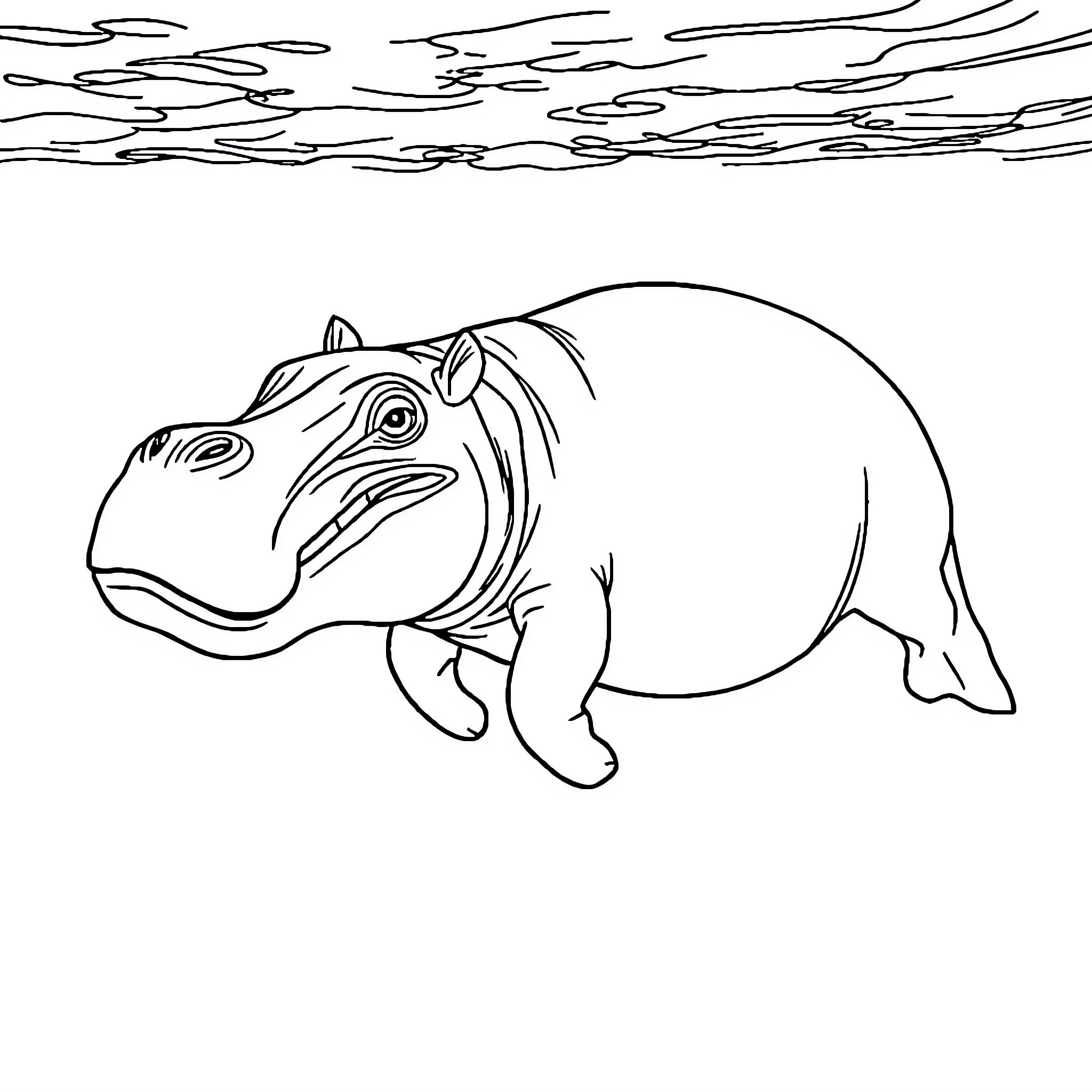 Hypocampe's Tranquil Underwater Adventure Coloring Page (free black-and-white line drawing printable PDF for all, from beginners to advanced learners, including children, teens, adults, and seniors)