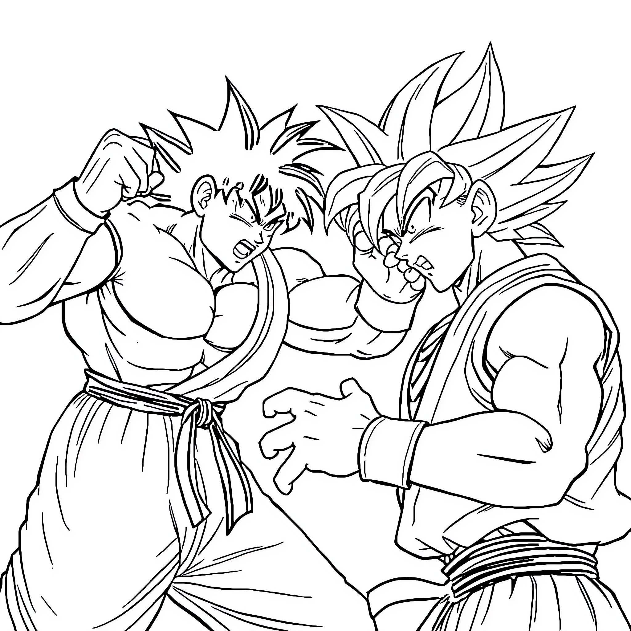 Gojo Rivals in Intense Battle Stance Coloring Page (free black-and-white line drawing printable PDF for all, from beginners to advanced learners, including children, teens, adults, and seniors)