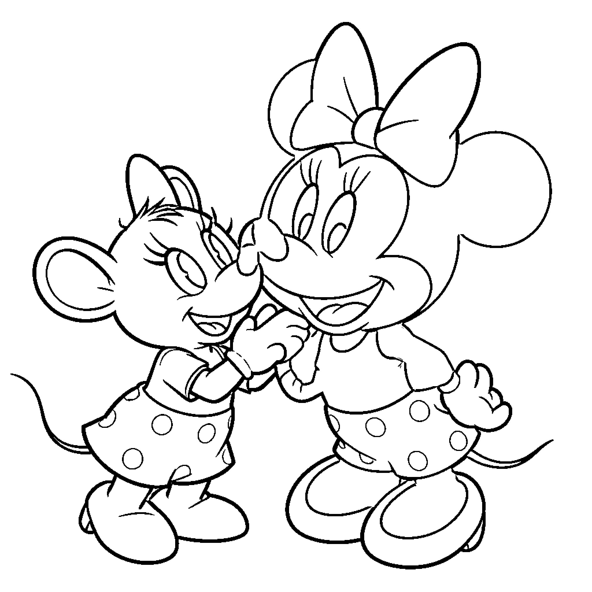 Rat characters in playful cartoon outfits Coloring Page (free black-and-white line drawing printable PDF for all, from beginners to advanced learners, including children, teens, adults, and seniors)
