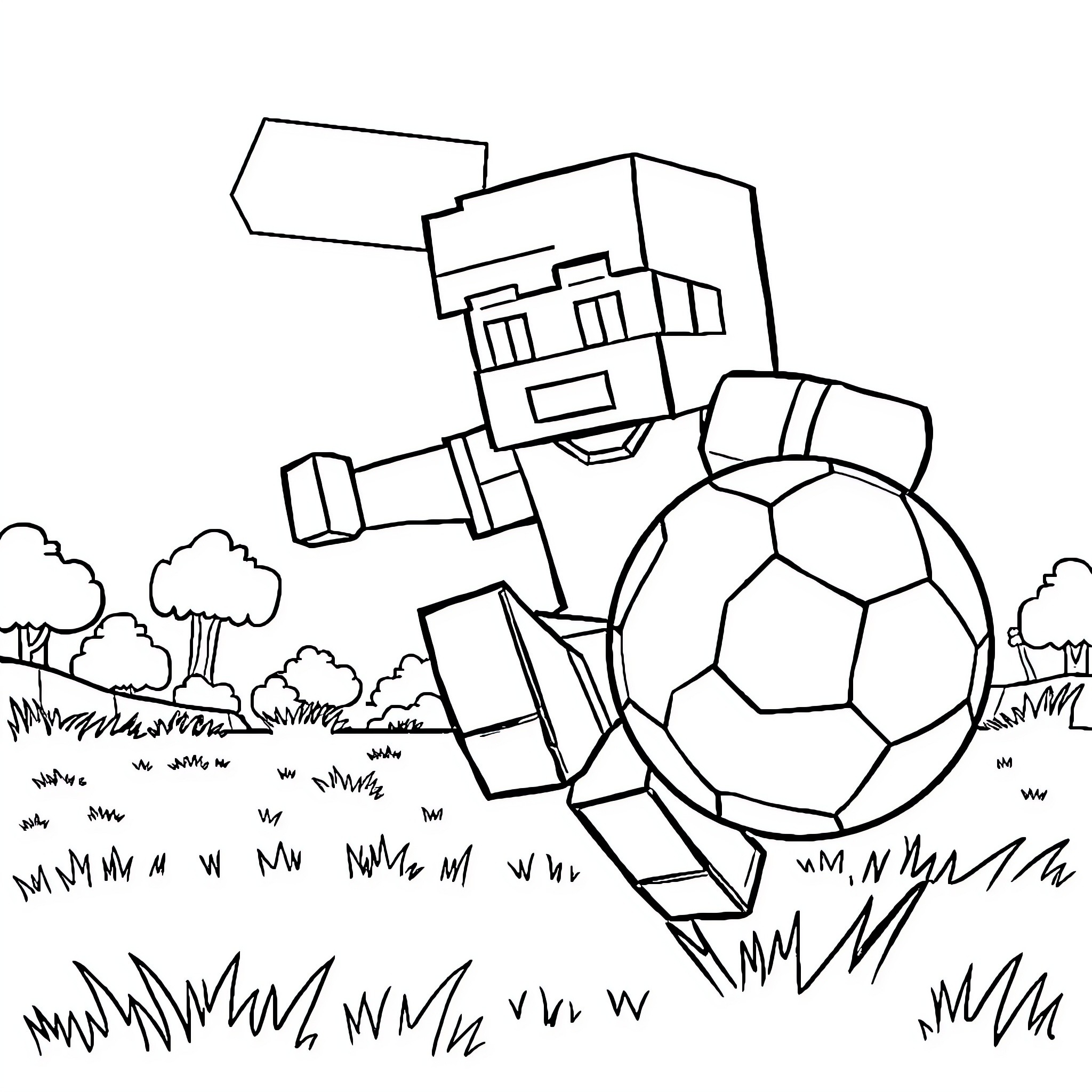 Alex's Playful Soccer Adventure Coloring Page (free black-and-white line drawing printable PDF for all, from beginners to advanced learners, including children, teens, adults, and seniors)