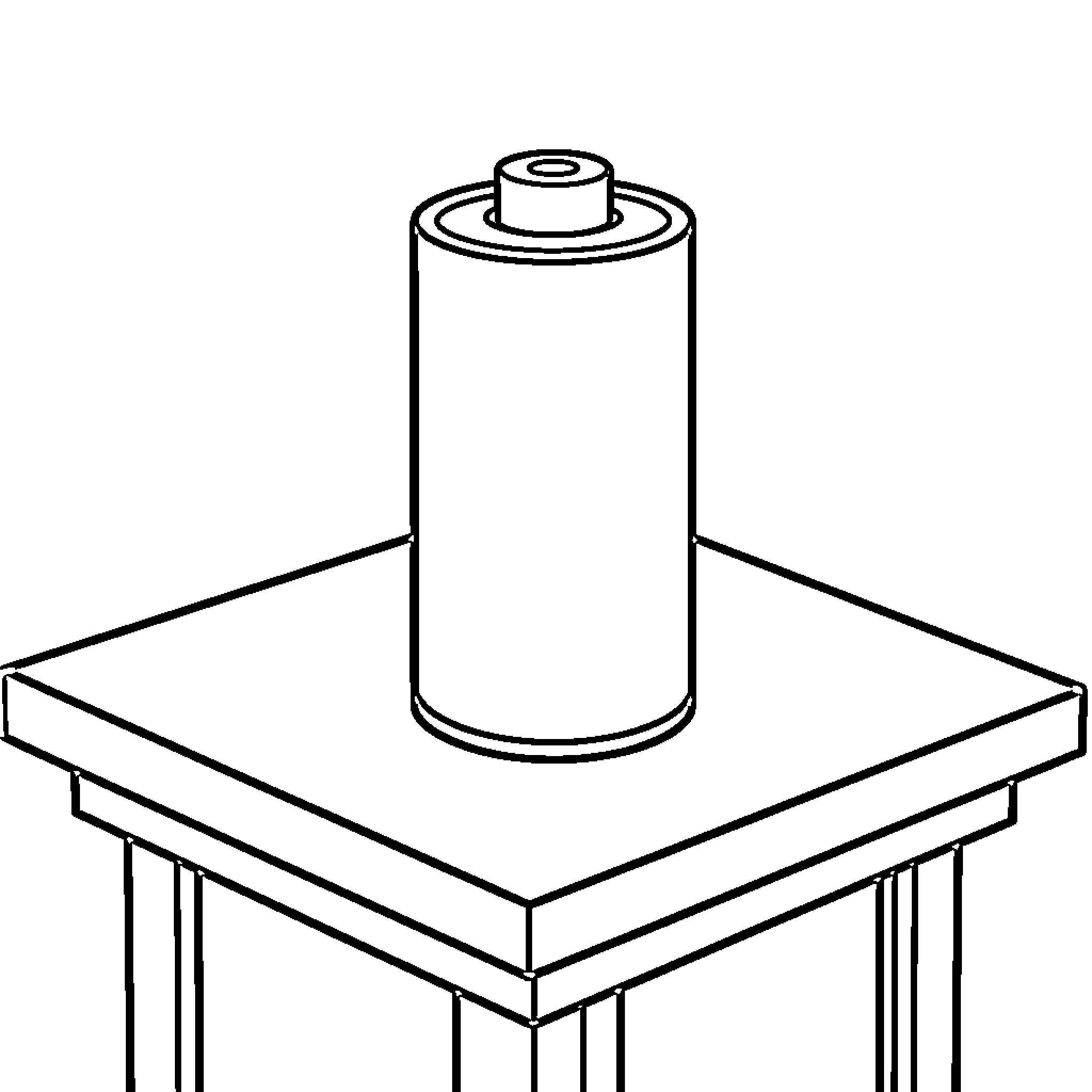 Battery standing upright on a small table Coloring Page (free black-and-white line drawing printable PDF for all, from beginners to advanced learners, including children, teens, adults, and seniors)