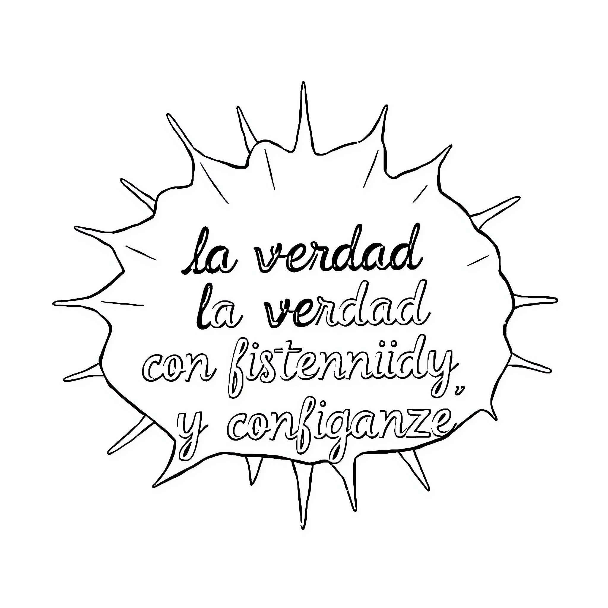 Truth in Sincerity and Confidence Coloring Page (free black-and-white line drawing printable PDF for all, from beginners to advanced learners, including children, teens, adults, and seniors)