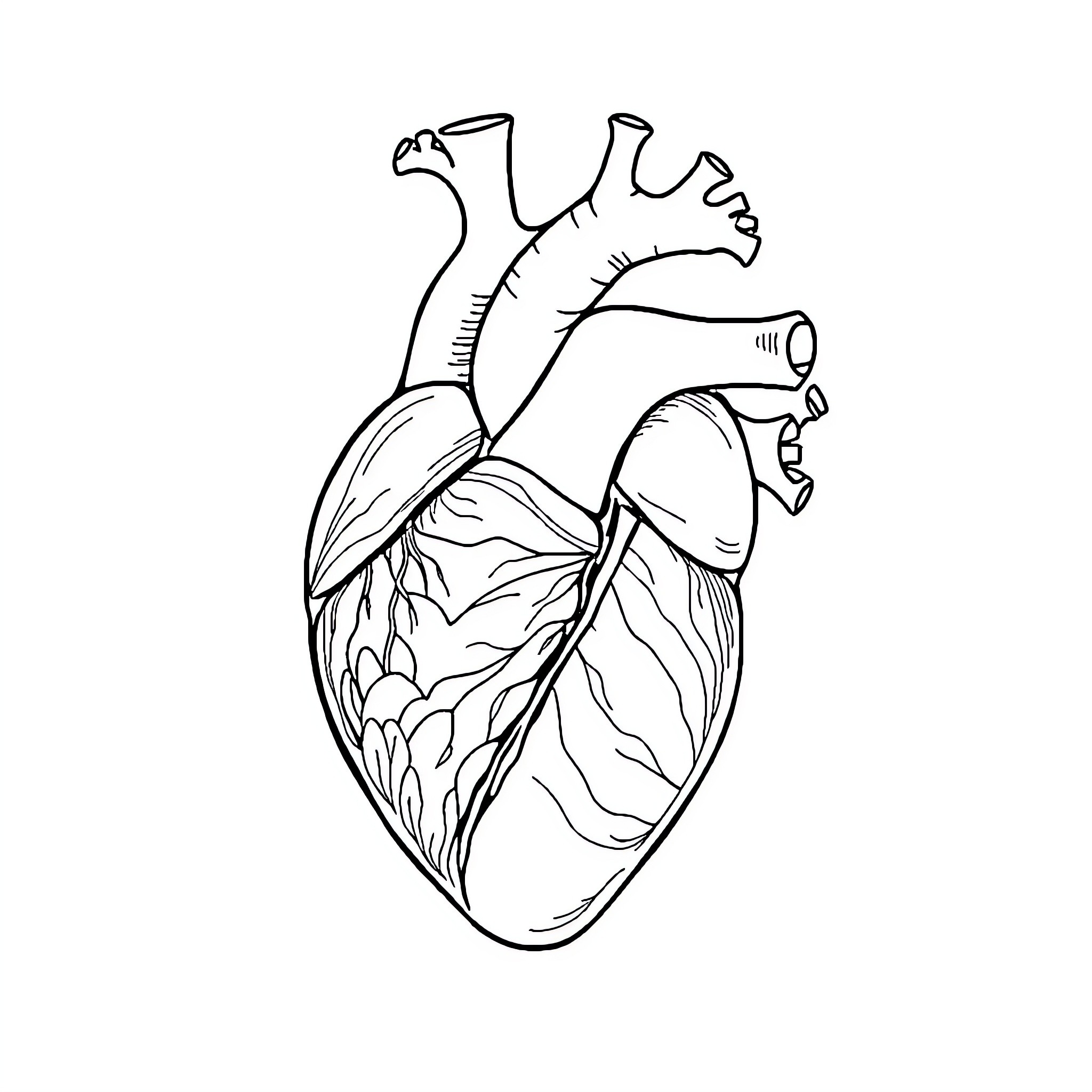 Heart of Nature Coloring Page (free black-and-white line drawing printable PDF for all, from beginners to advanced learners, including children, teens, adults, and seniors)