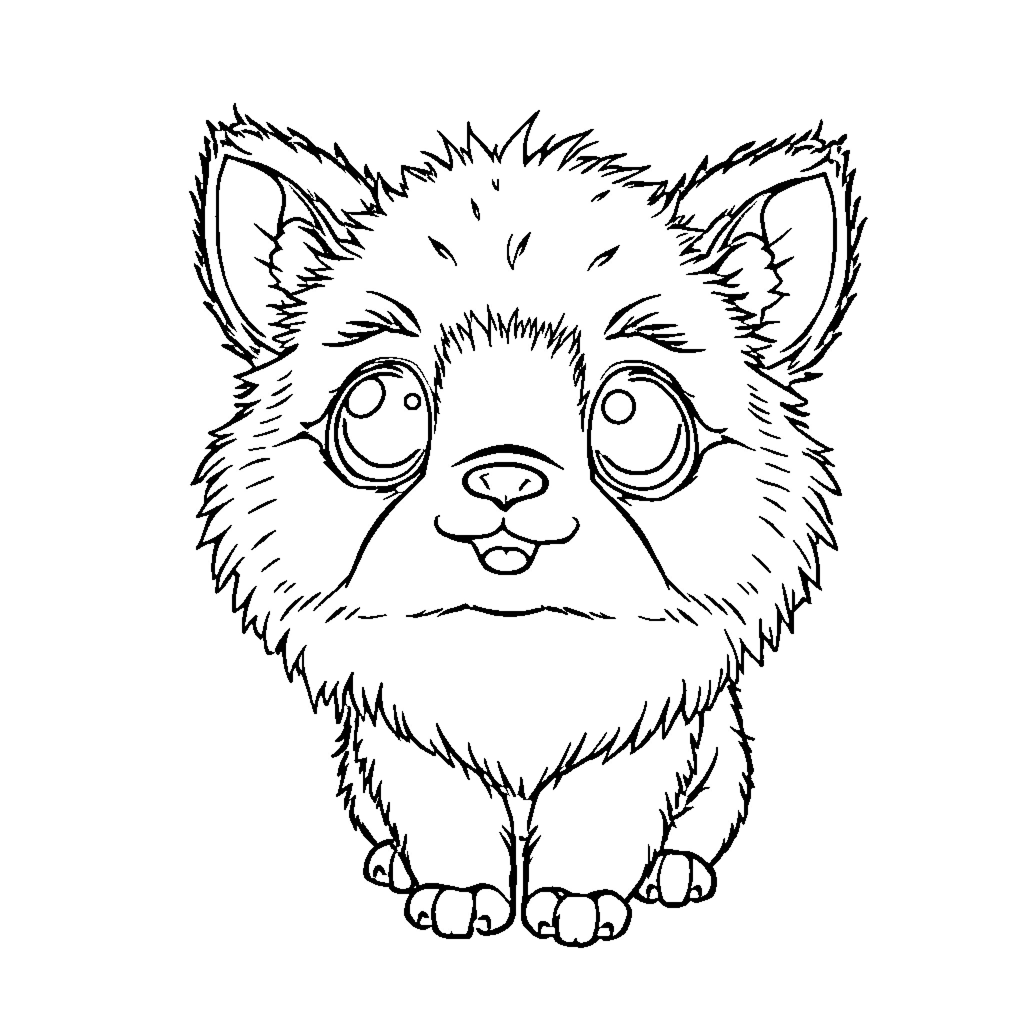 Tuza the Cute and Cuddly Furry Friend Coloring Page (free black-and-white line drawing printable PDF for all, from beginners to advanced learners, including children, teens, adults, and seniors)