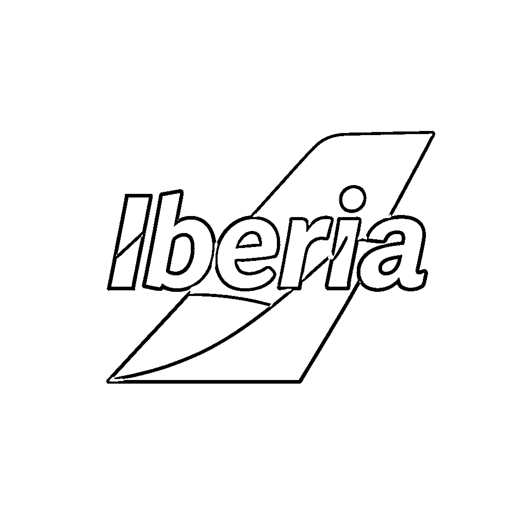 Logo of Iberia Coloring Page (free black-and-white line drawing printable PDF for all, from beginners to advanced learners, including children, teens, adults, and seniors)