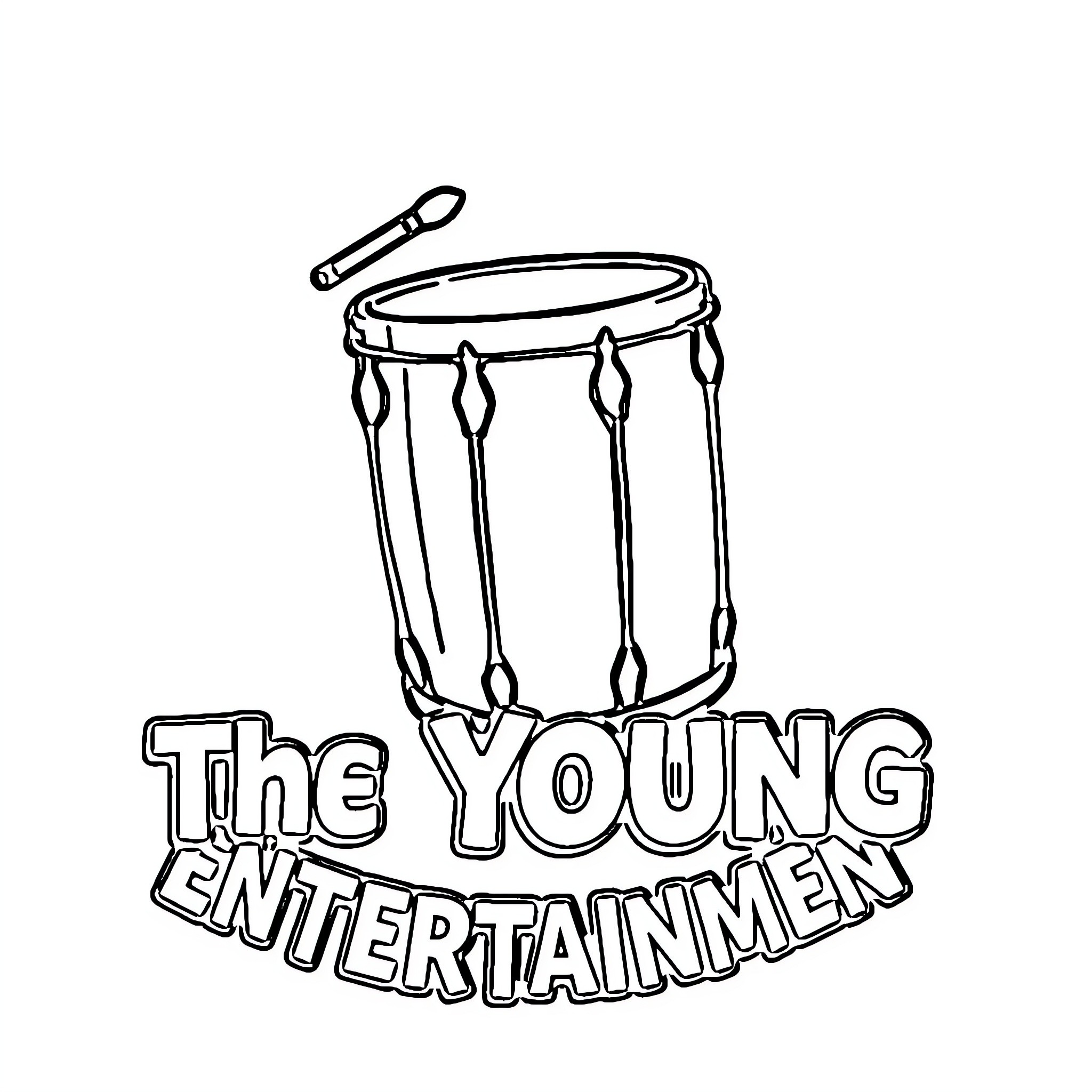 Drum entertaining young audience Coloring Page (free black-and-white line drawing printable PDF for all, from beginners to advanced learners, including children, teens, adults, and seniors)