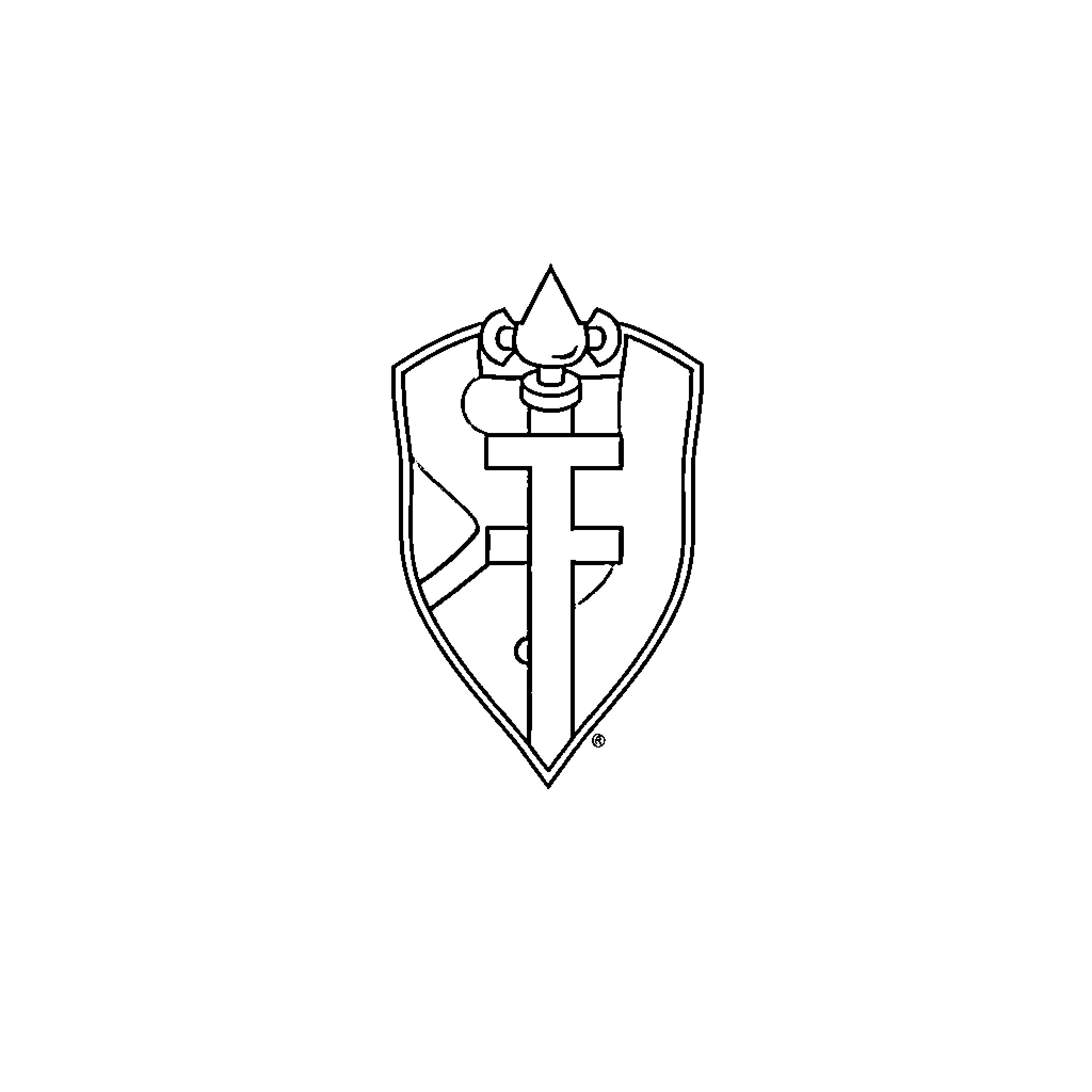 Logo with shield, cross, and fleur-de-lis symbol Coloring Page (free black-and-white line drawing printable PDF for all, from beginners to advanced learners, including children, teens, adults, and seniors)