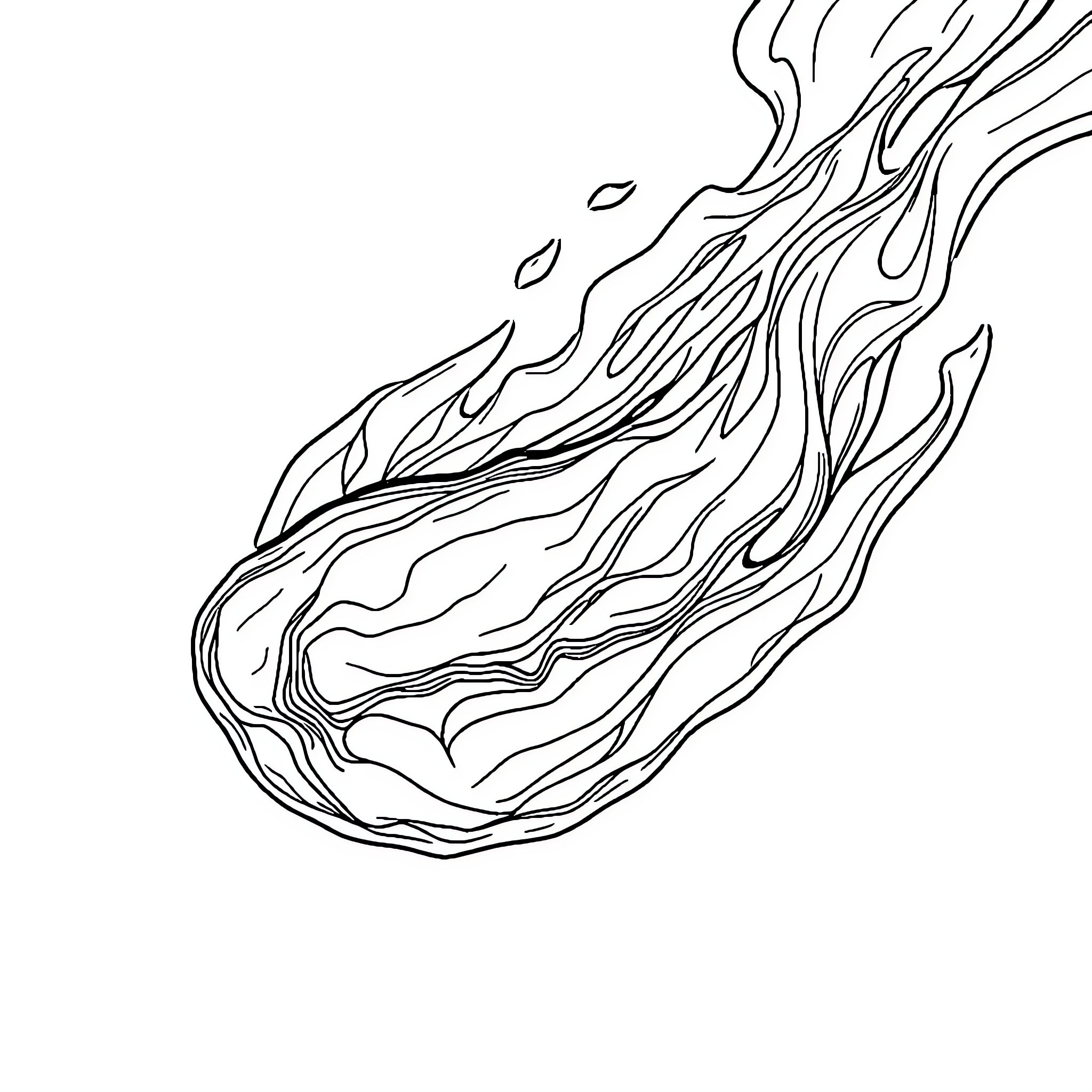 Amber's Fiery Trail Coloring Page (free black-and-white line drawing printable PDF for all, from beginners to advanced learners, including children, teens, adults, and seniors)