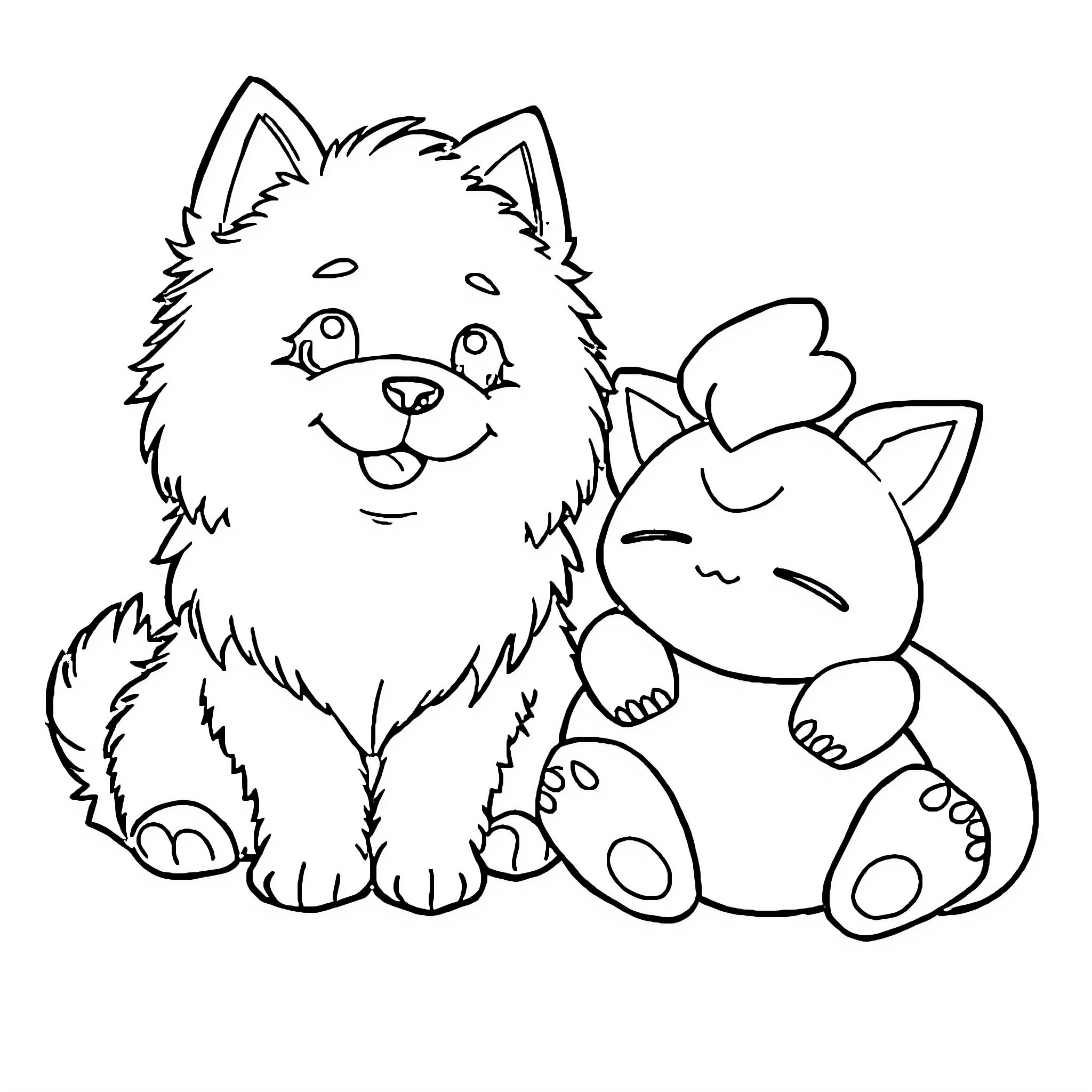 Westie puppies in playful pose Coloring Page (free black-and-white line drawing printable PDF for all, from beginners to advanced learners, including children, teens, adults, and seniors)