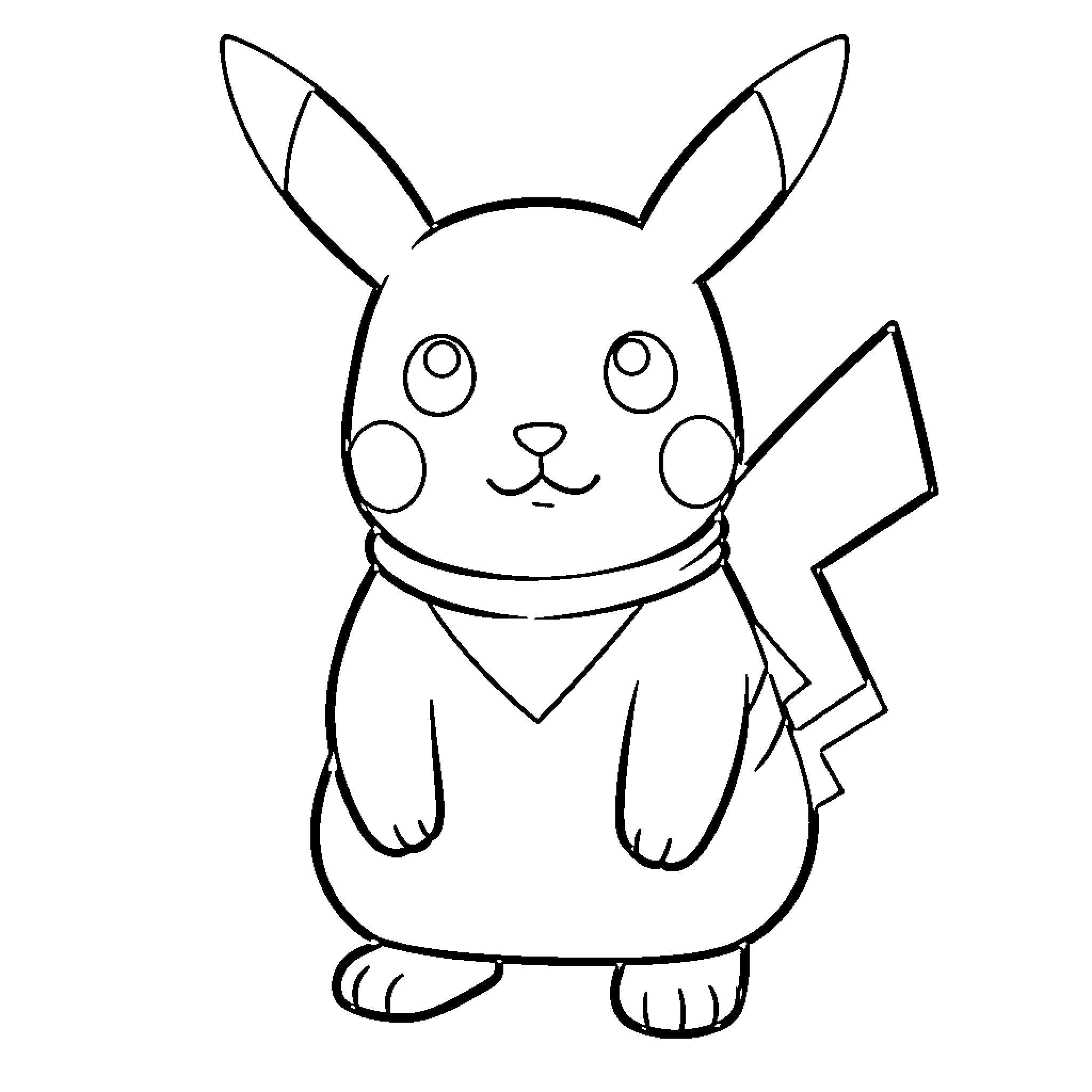 Dog shaped creature wearing a scarf and smiling Coloring Page (free black-and-white line drawing printable PDF for all, from beginners to advanced learners, including children, teens, adults, and seniors)