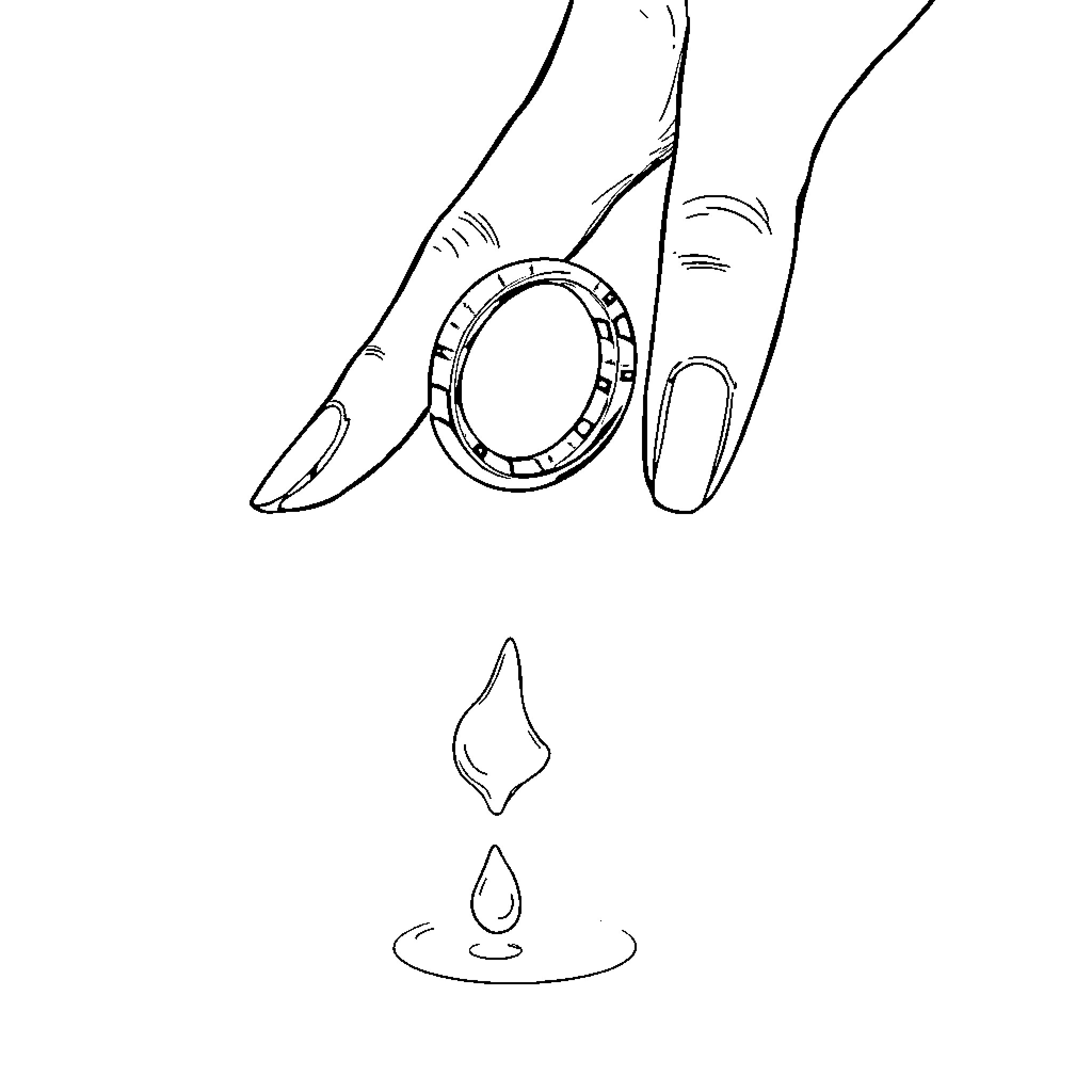 Ring Held in Hand Above Liquid Coloring Page (free black-and-white line drawing printable PDF for all, from beginners to advanced learners, including children, teens, adults, and seniors)