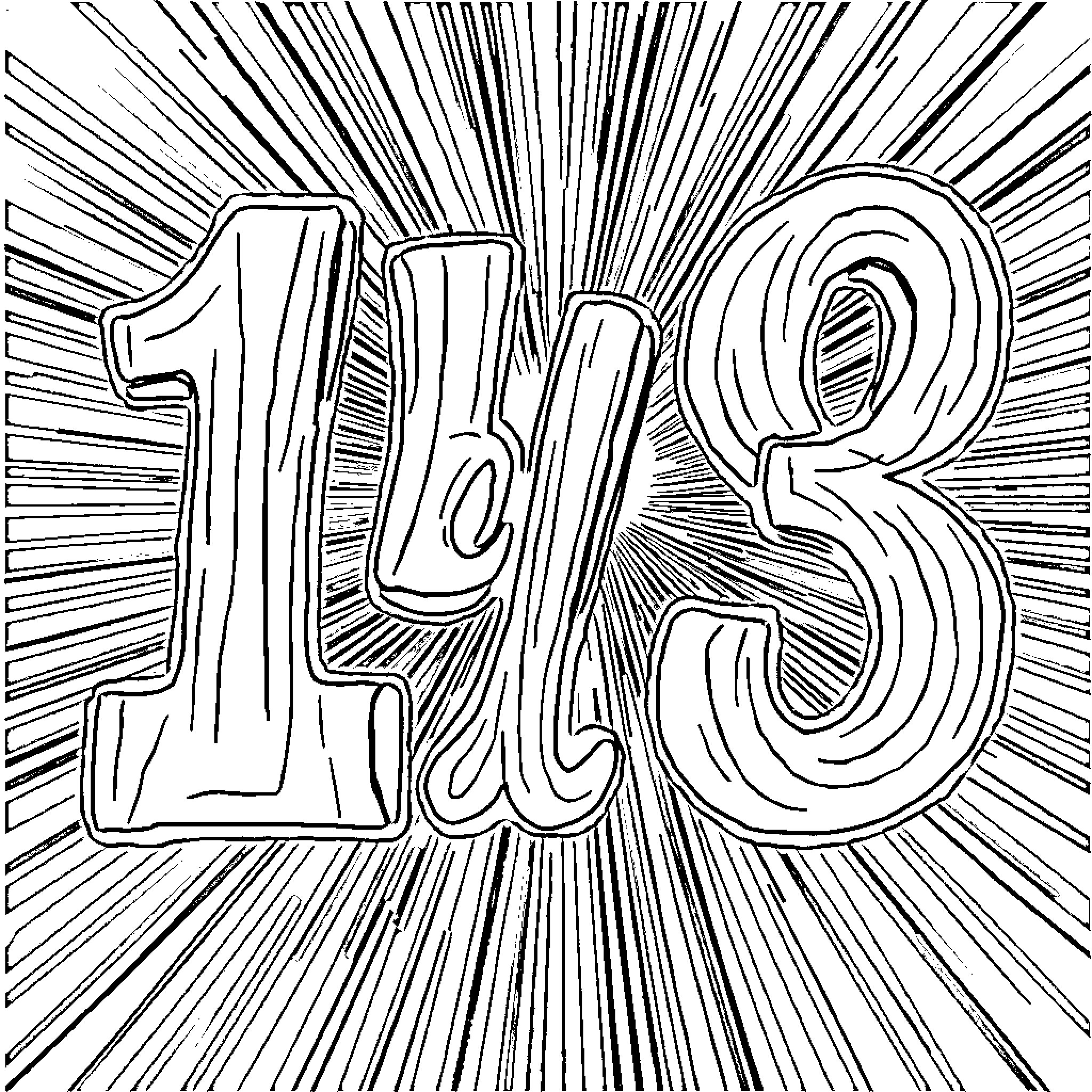 Number 1 to 8 in Artistic Sketch Coloring Page (free black-and-white line drawing printable PDF for all, from beginners to advanced learners, including children, teens, adults, and seniors)