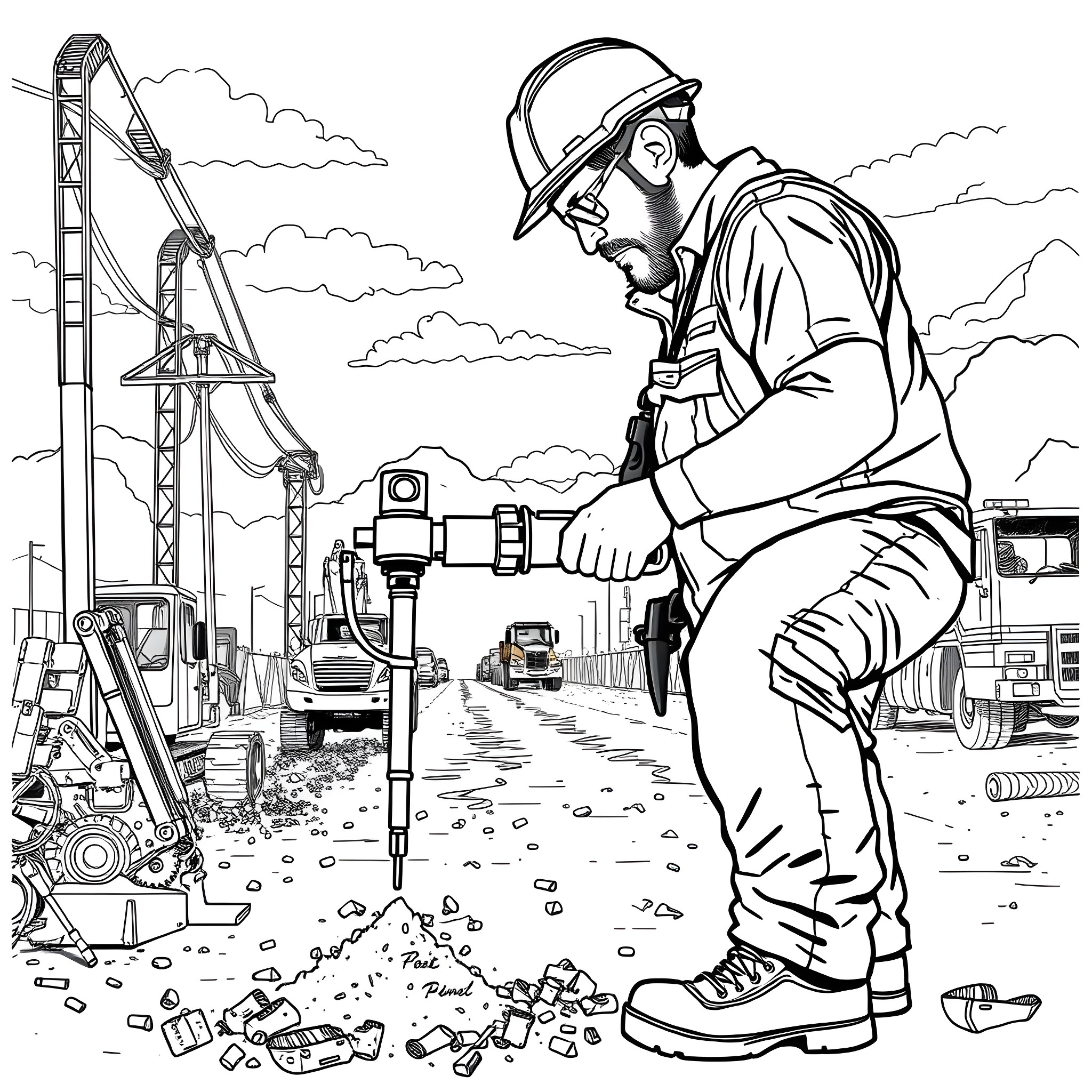 29 Best Jackhammer Coloring Pages (Free Printable PDFs)