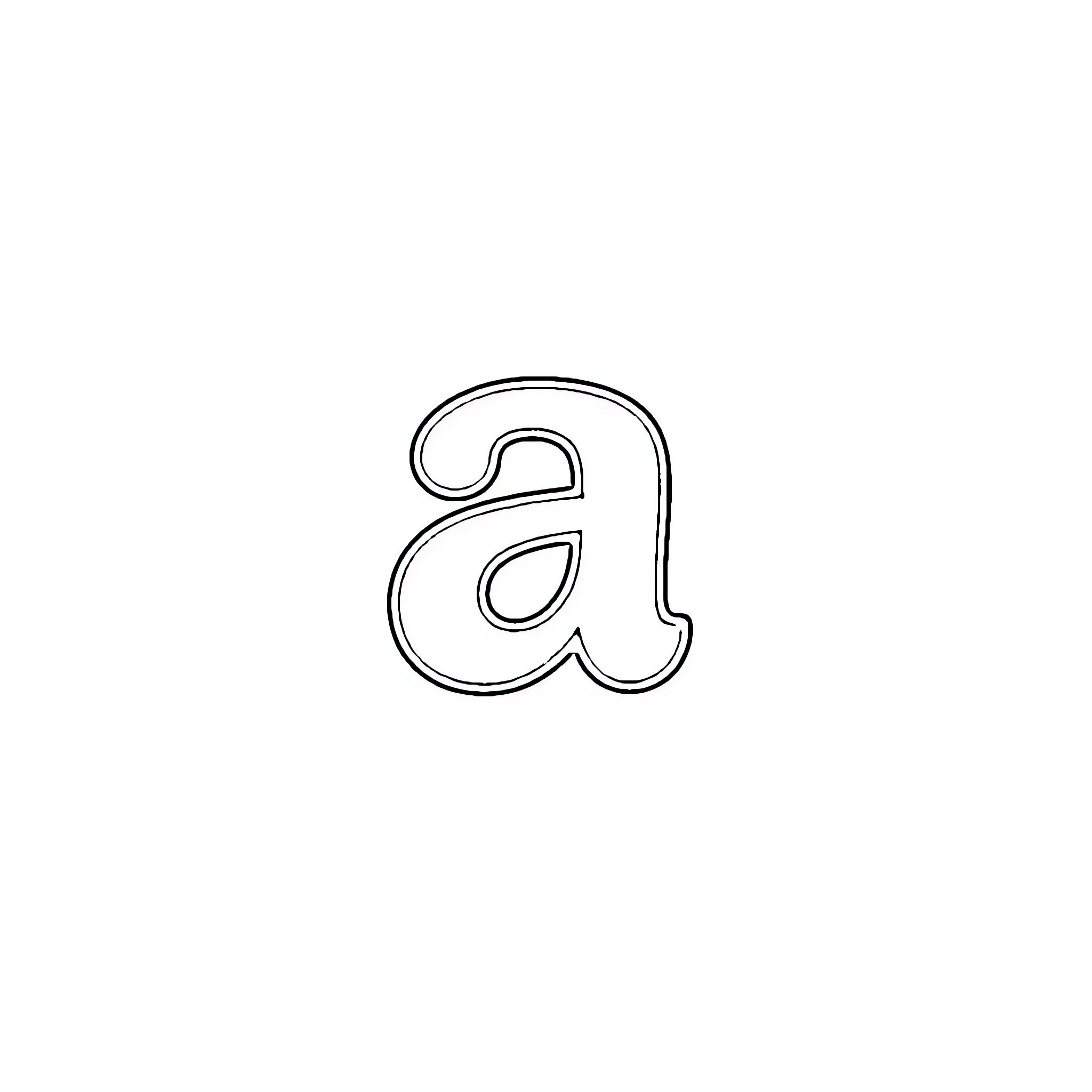 Letter A outlined Coloring Page (free black-and-white line drawing printable PDF for all, from beginners to advanced learners, including children, teens, adults, and seniors)