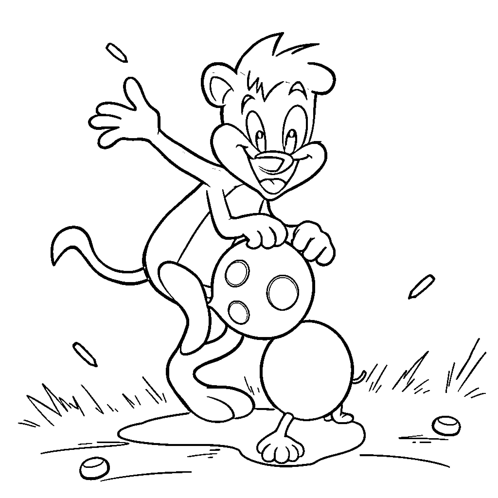Bluey playing with toys in the park Coloring Page (free black-and-white line drawing printable PDF for all, from beginners to advanced learners, including children, teens, adults, and seniors)