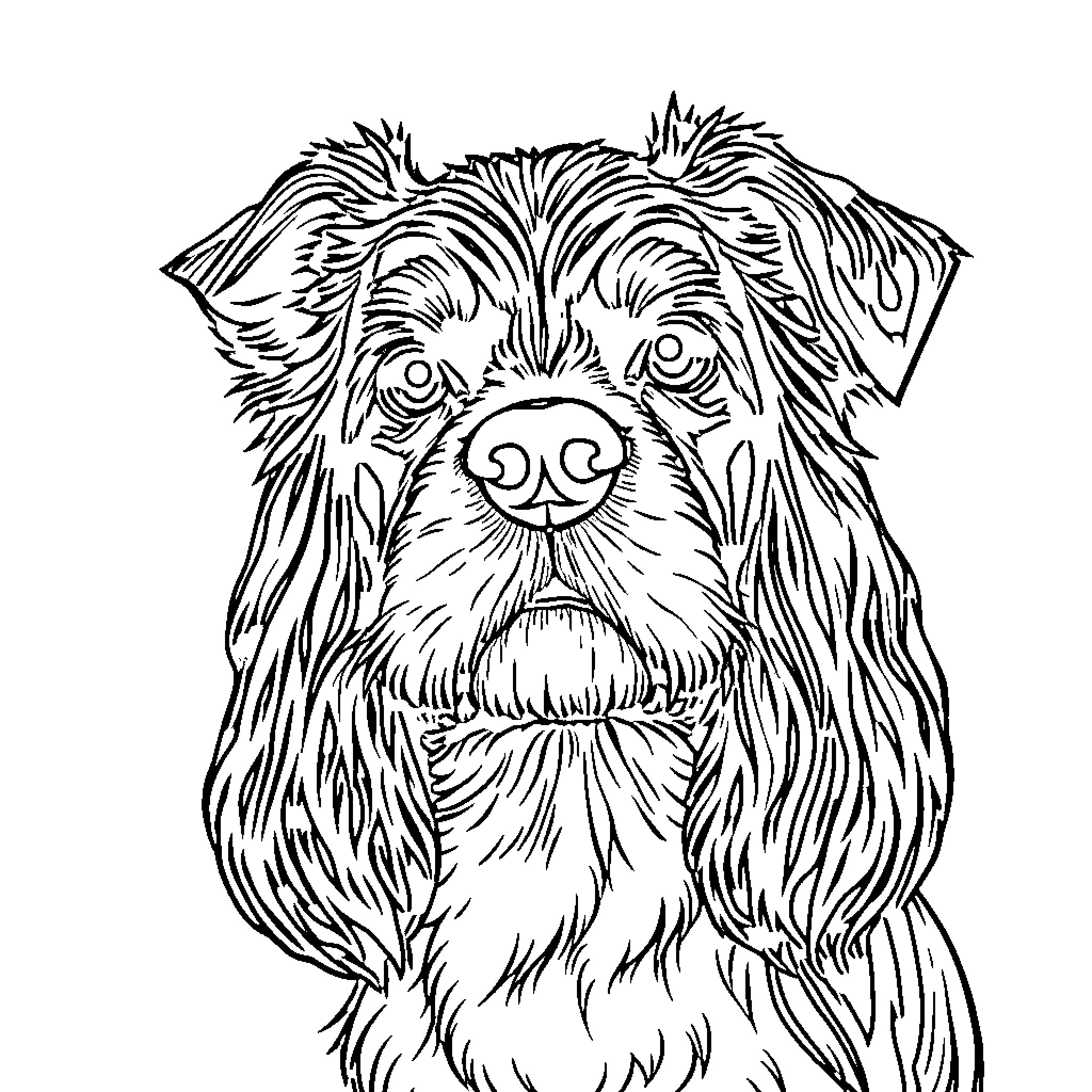 Cocker Spaniel with Expressive Features Coloring Page (free black-and-white line drawing printable PDF for all, from beginners to advanced learners, including children, teens, adults, and seniors)