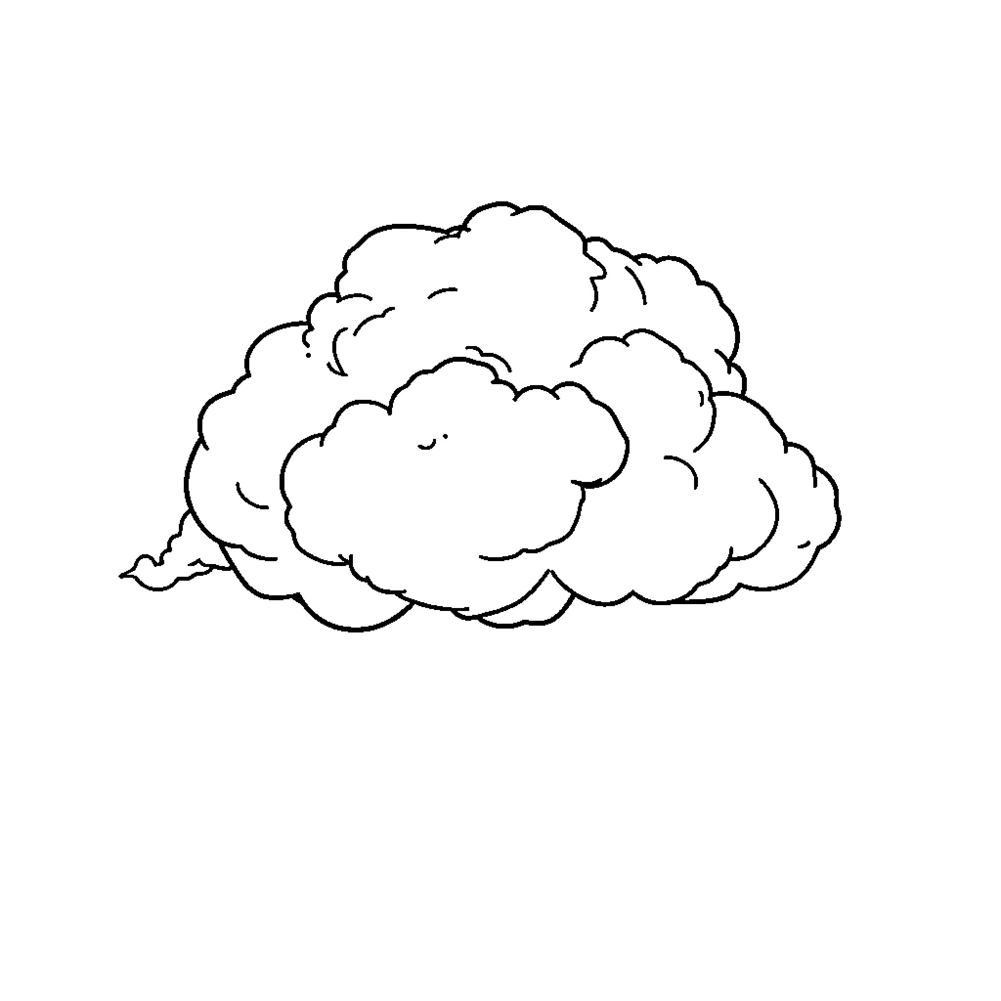 Cloud of fluffy puffiness Coloring Page (free black-and-white line drawing printable PDF for all, from beginners to advanced learners, including children, teens, adults, and seniors)